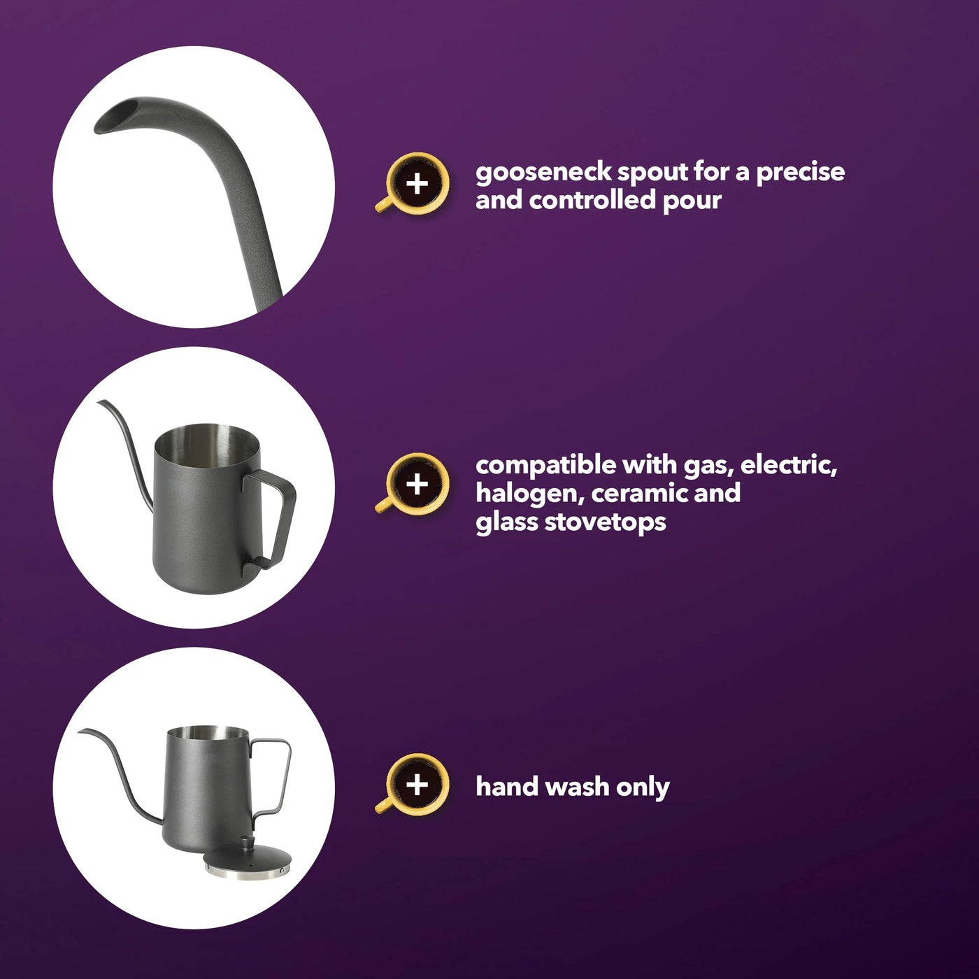 Coffee Stillbrook 1.2 L Black Gooseneck Tea Kettle, for Everyday Home Kitchen Cooking, Storage and Organization