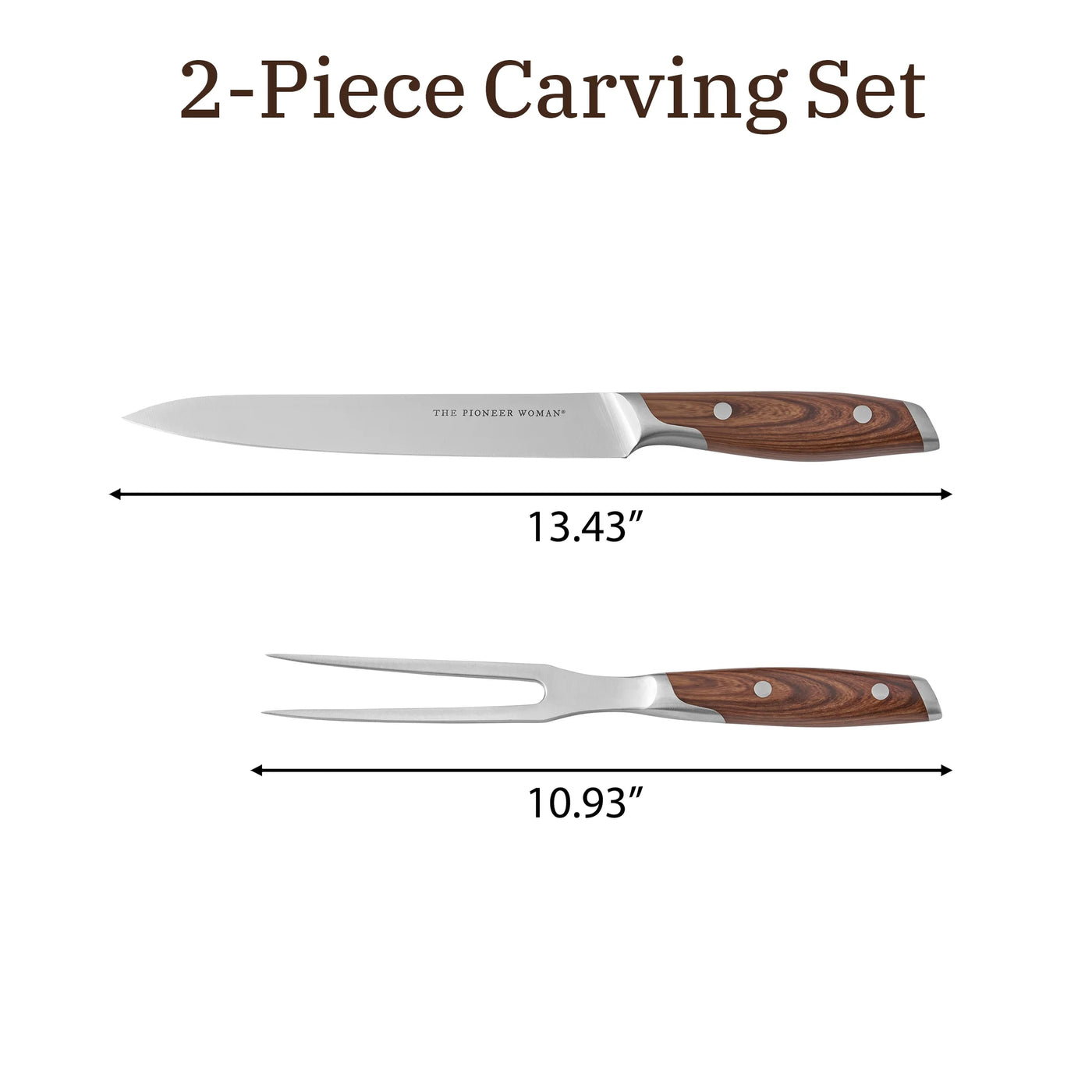 2-Piece Stainless Steel Carving Set, for Everyday Home Kitchen Cooking, Storage and Organization, Durable Design for Daily Home Use