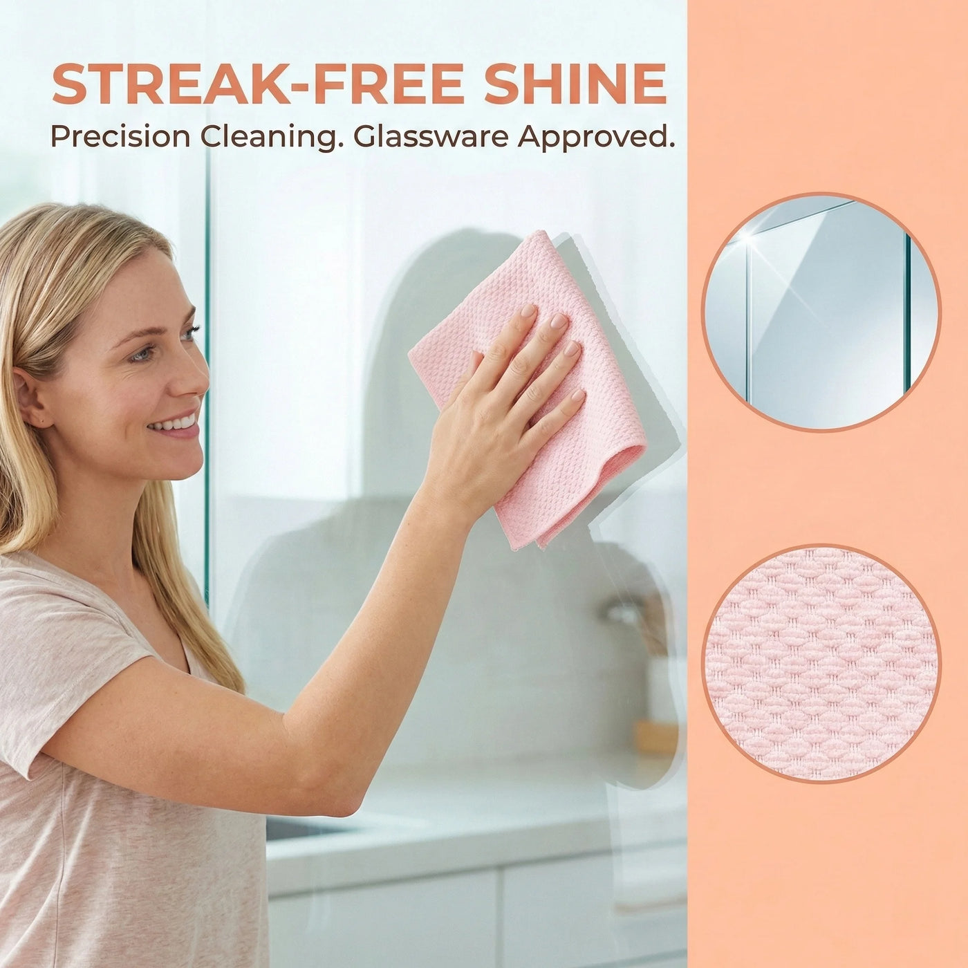 Dish Cloth for Washing Dishes Rags Pink 12" X 12", for Everyday Home Kitchen Cooking, Storage and Organization