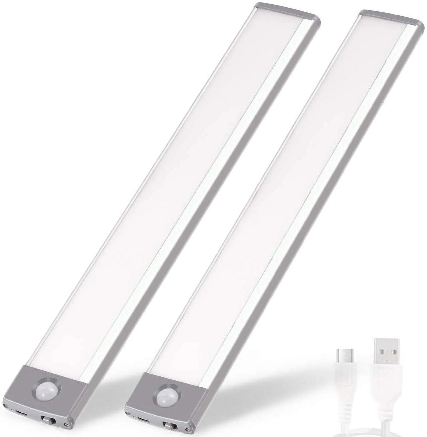 Mikhai 16inch Under Cabinet Lighting, 2-Pack Rechargeable Motion Sensor Light Indoor, 5 Levels Dimmable Magnetic Closet Lights
