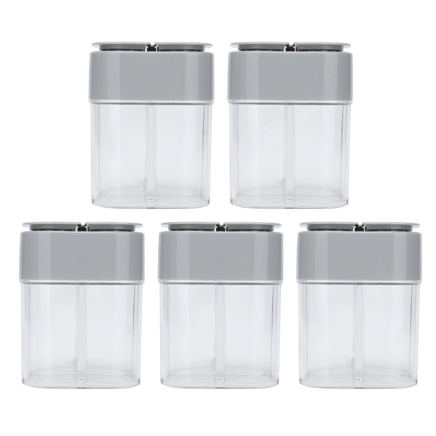 M Buder 5-Piece 4 in 1 Spice Container Set Seasoning Shaker Dispenser with Sealed Lids Space Saving Organizer Storage Box for Home Kitchen Restaurant