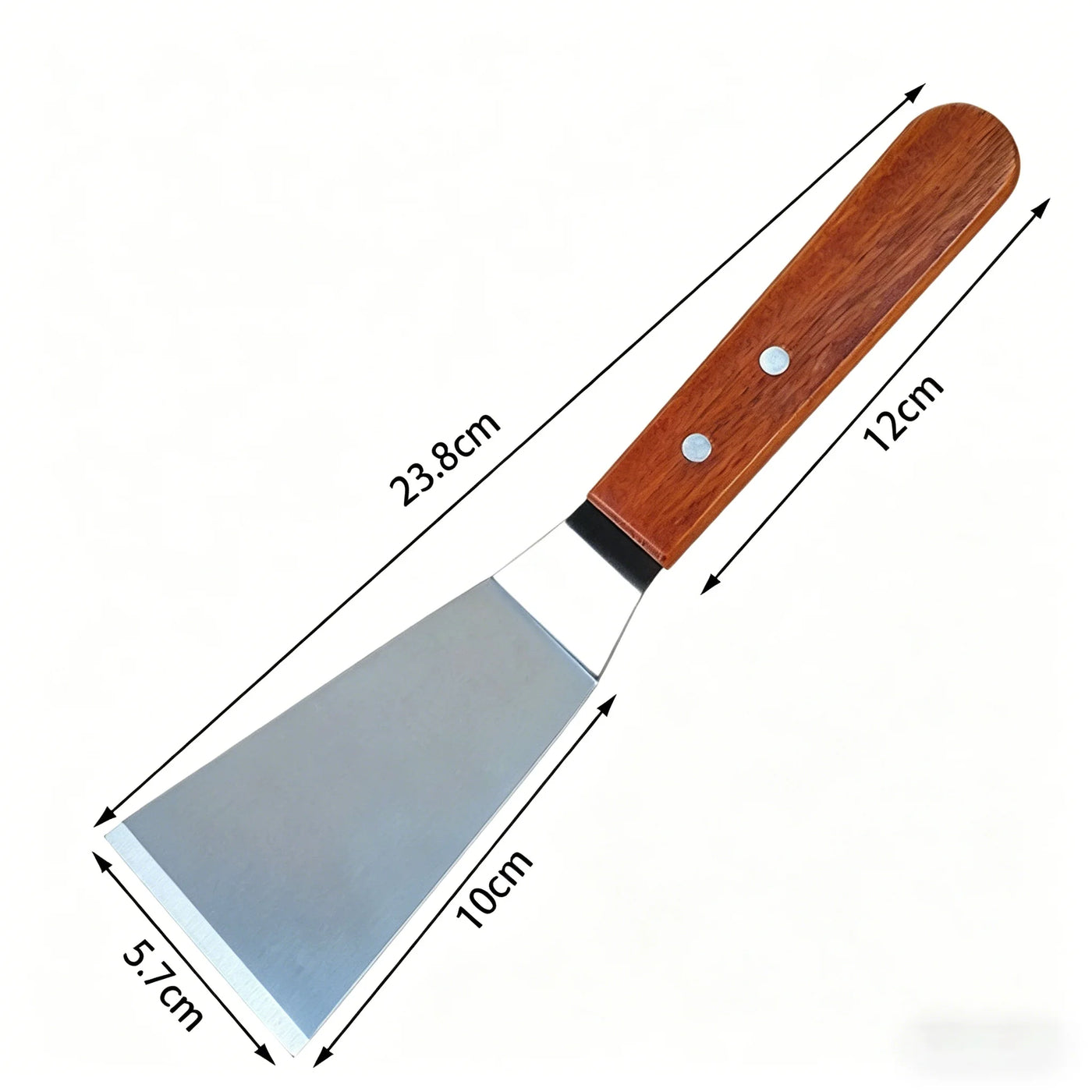 Metal Spatula Set, Stainless Steel Griddle Spatulas with Wooden Handle, Slotted and Solid Turner for Cooking, Baking, Bbq, Grilling