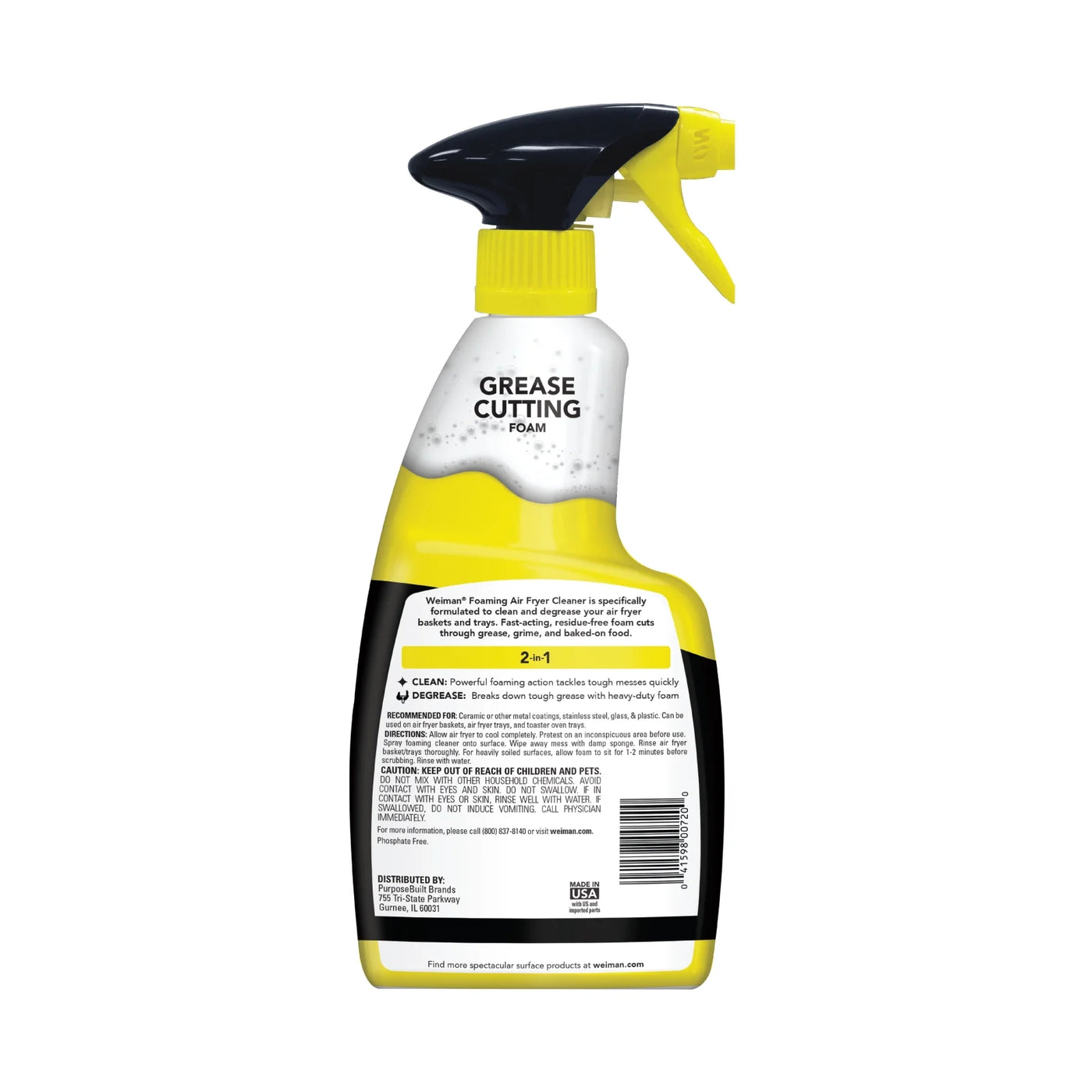 Foaming Air Fryer Cleaning Kit, Cleaner and Degreaser 14 Fl Oz, for Everyday Home Kitchen Cooking, Storage and Organization
