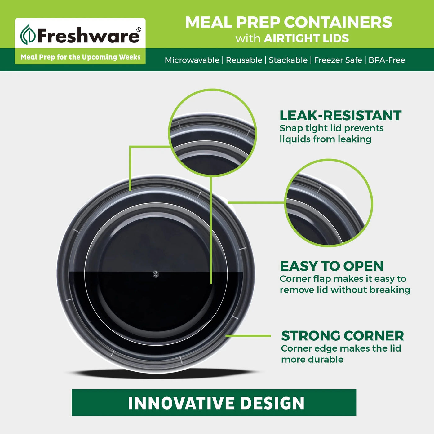 Meal Prep Bowl Containers [30-pack] Plastic Bowls with Lids for Soup and Salad, Food Storage Bento Box, BPA Free, Stackable, Lunch Boxes
