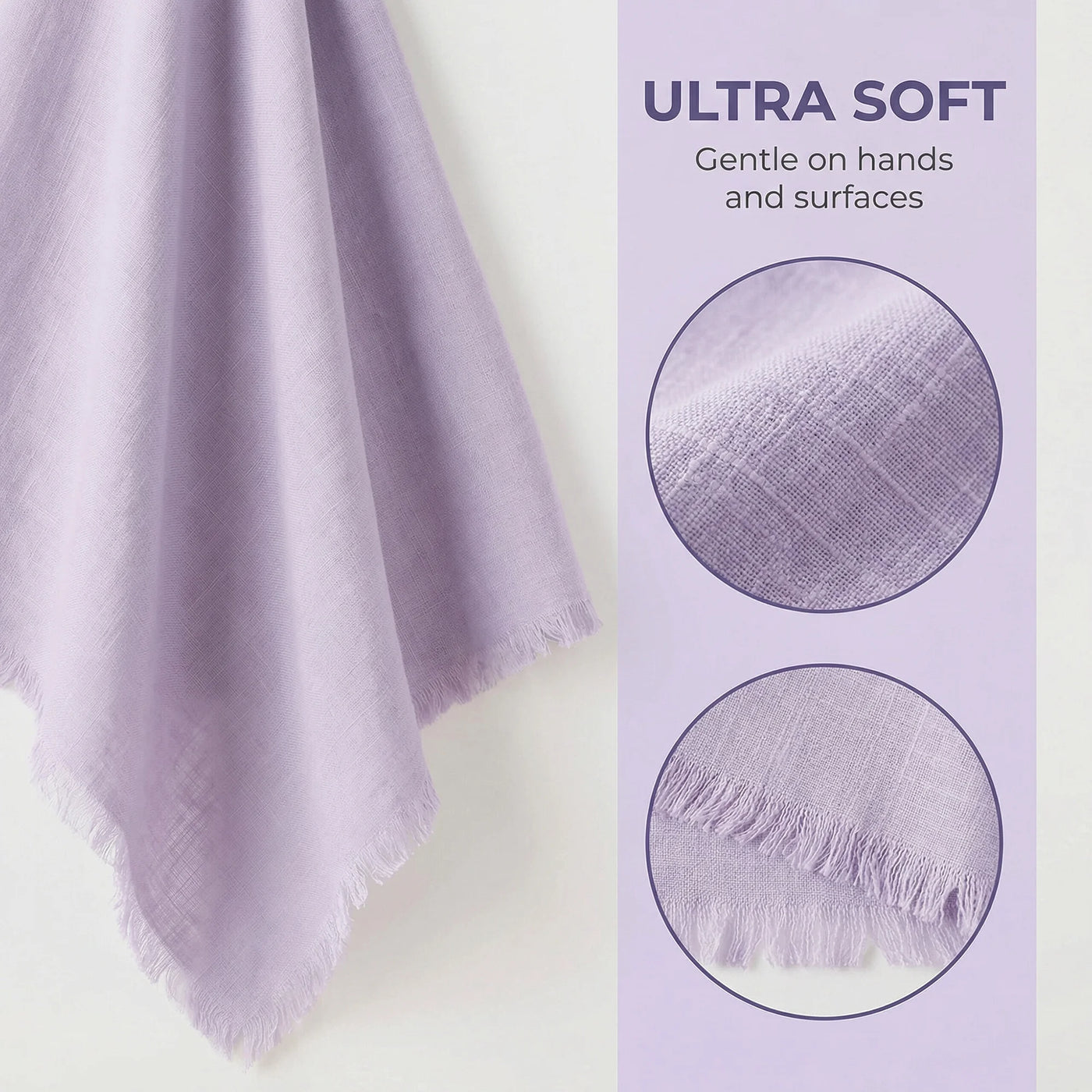 Cotton Linen Kitchen Towels Claret 4-Pack Light Purple/Pink 18" X 18", for Drying Dishes, Wiping Counters and Everyday Kitchen Cleaning