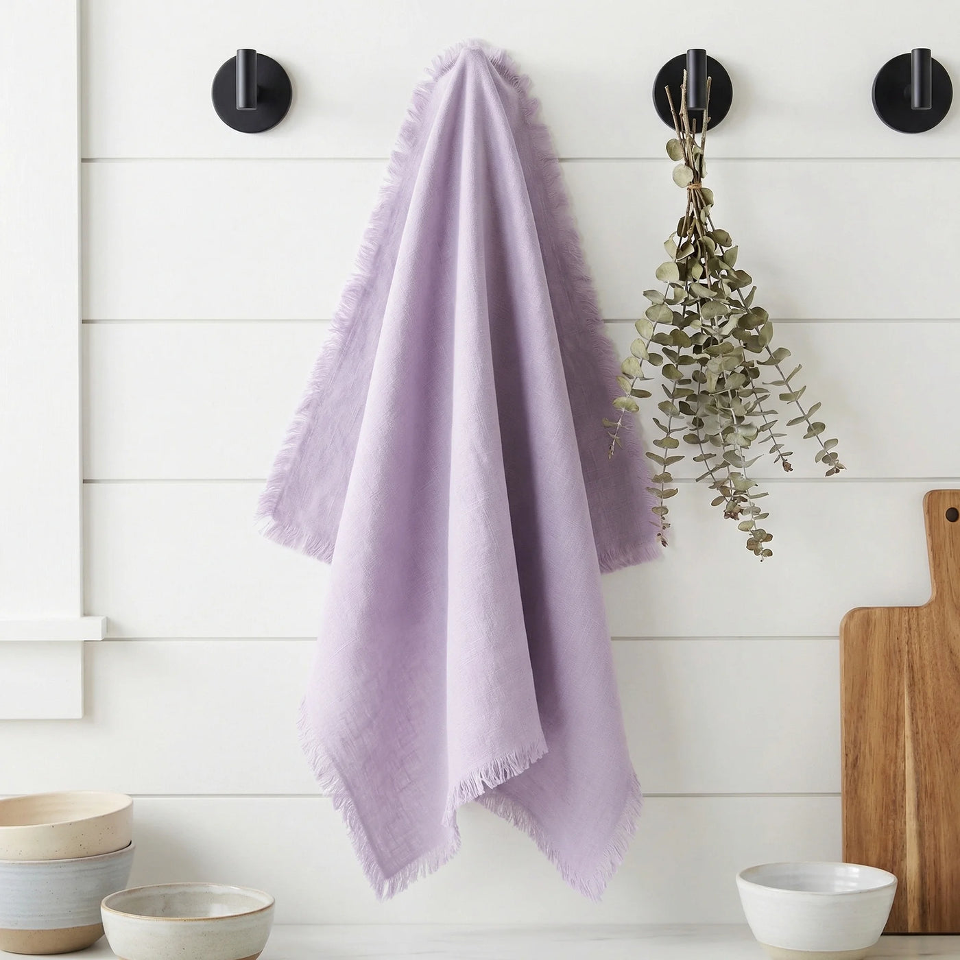 Cotton Linen Kitchen Towels Claret 4-Pack Light Purple/Pink 18" X 18", for Drying Dishes, Wiping Counters and Everyday Kitchen Cleaning