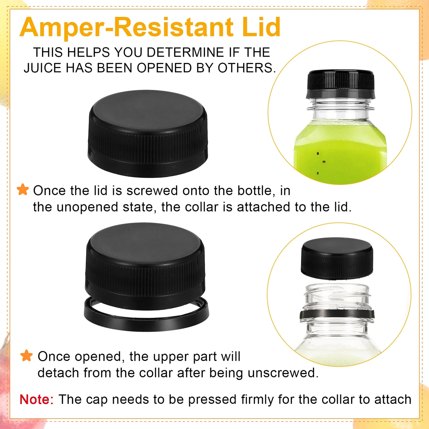 9-Piece 8 Oz Empty Plastic Juice Bottles with Lids, Reusable Drink Containers with Brush and Labels, Clear Bulk Juice Containers with Caps for Juicing