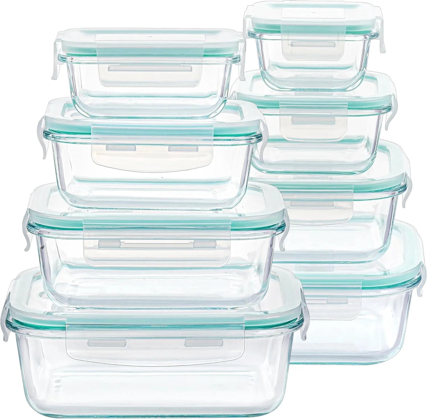 8-Pack Glass Meal Prep Containers with Airtight Lids, Meal Prep Containers Glass, Lunch Office Meal for Microwave, Oven, Freezer and Dishwasher