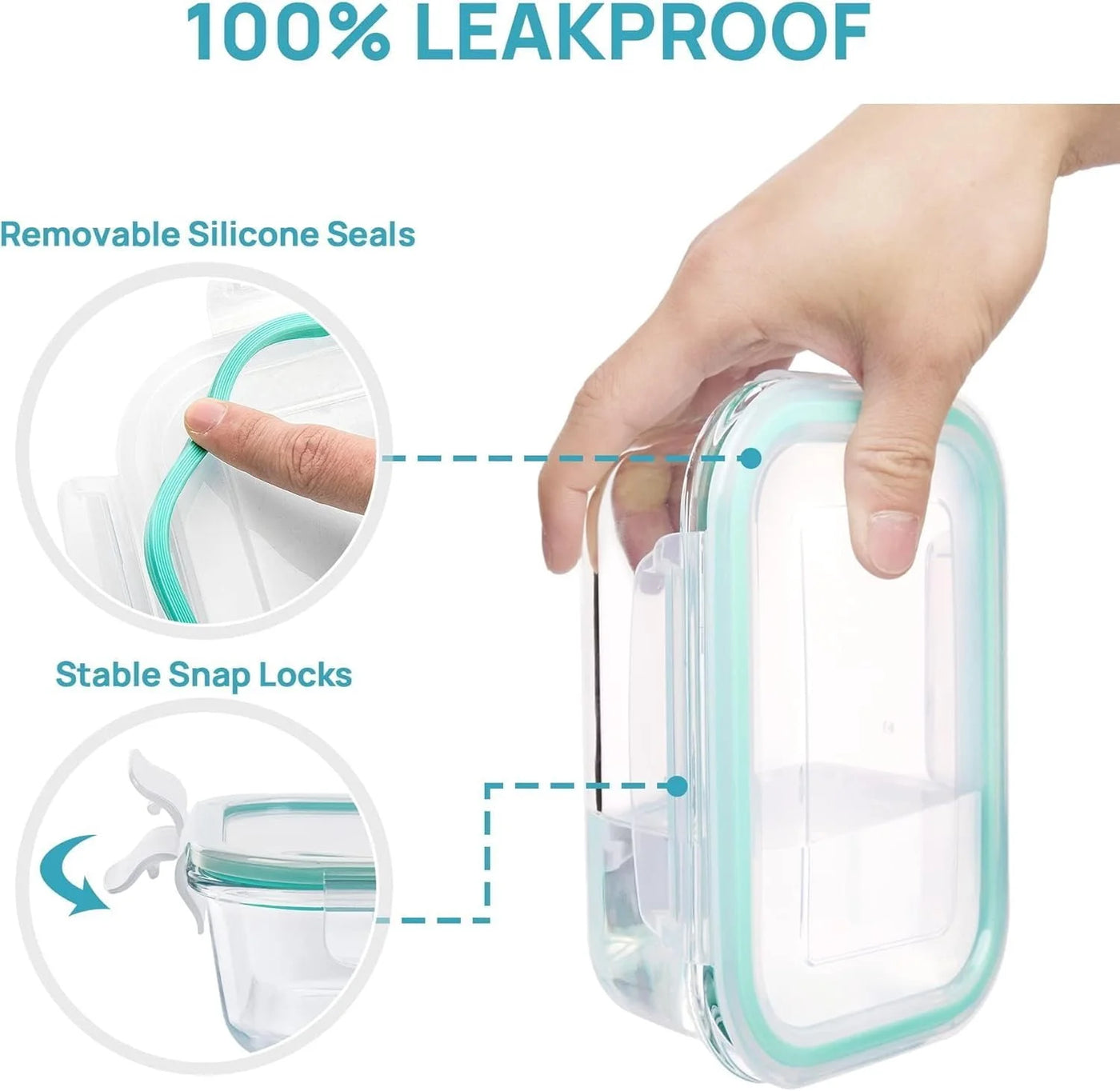 8-Pack Glass Meal Prep Containers with Airtight Lids, Meal Prep Containers Glass, Lunch Office Meal for Microwave, Oven, Freezer and Dishwasher