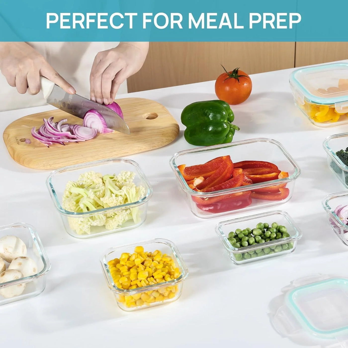 8-Pack Glass Meal Prep Containers with Airtight Lids, Meal Prep Containers Glass, Lunch Office Meal for Microwave, Oven, Freezer and Dishwasher