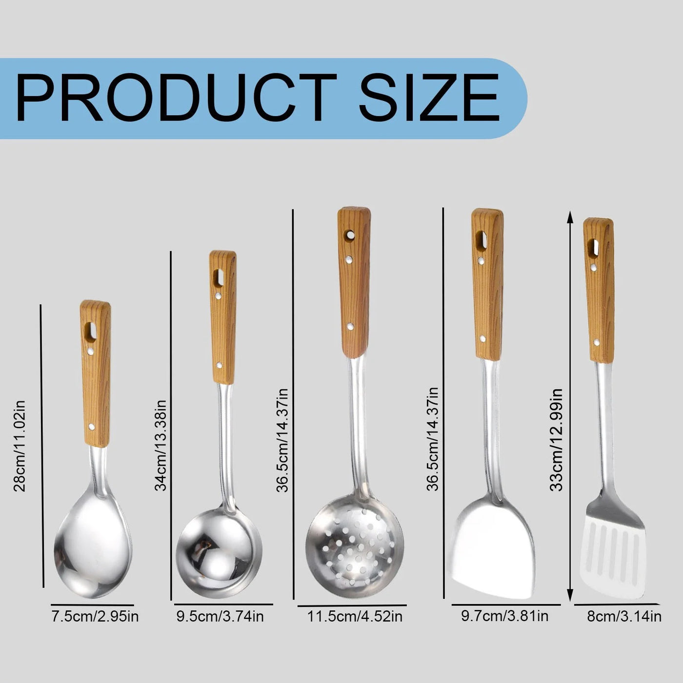 Kitchen Tools Set with Spatulas Spoons Slotted Implements for Home Restaurant Cooking, for Cooking, Mixing, Serving and Nonstick Cookware