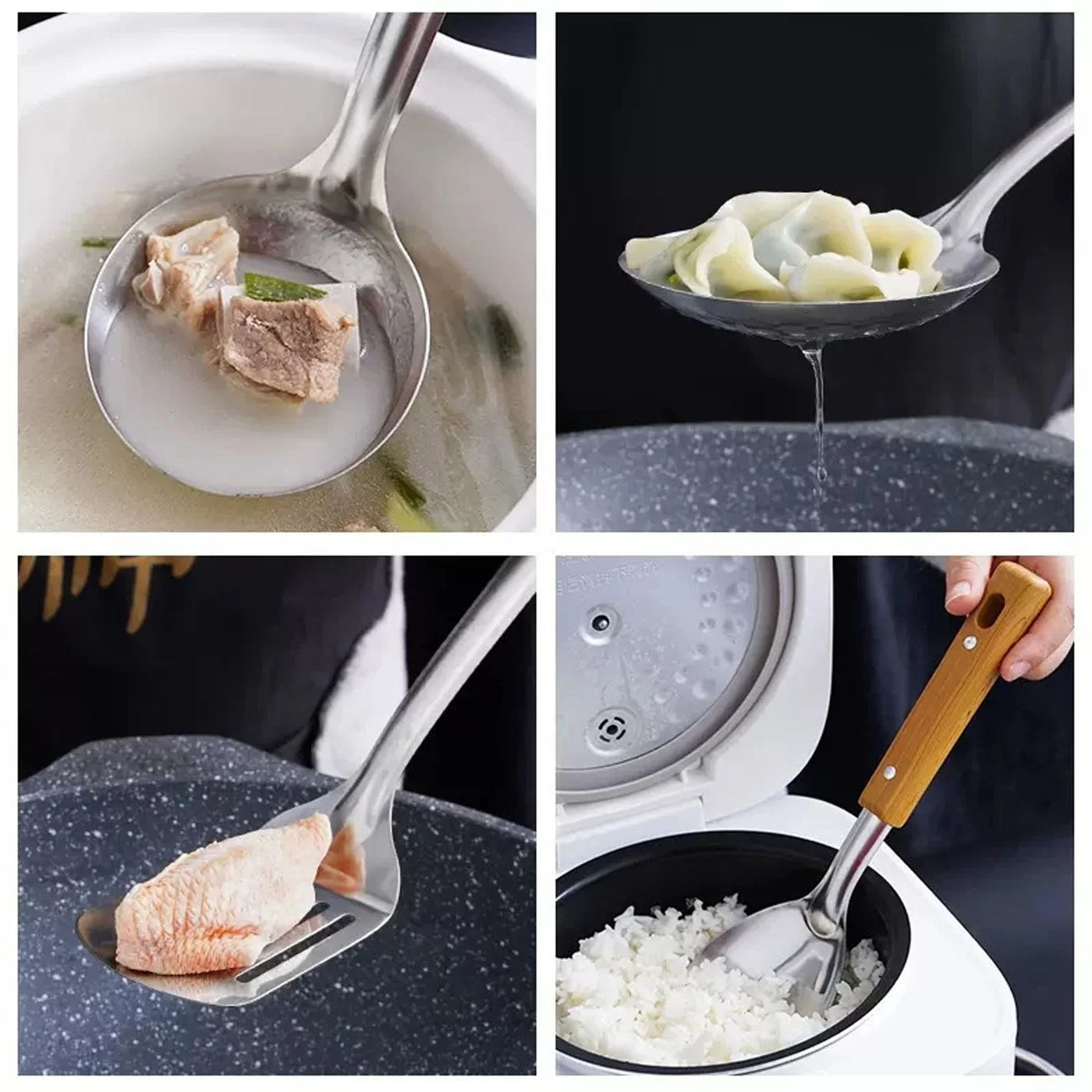 Kitchen Tools Set with Spatulas Spoons Slotted Implements for Home Restaurant Cooking, for Cooking, Mixing, Serving and Nonstick Cookware