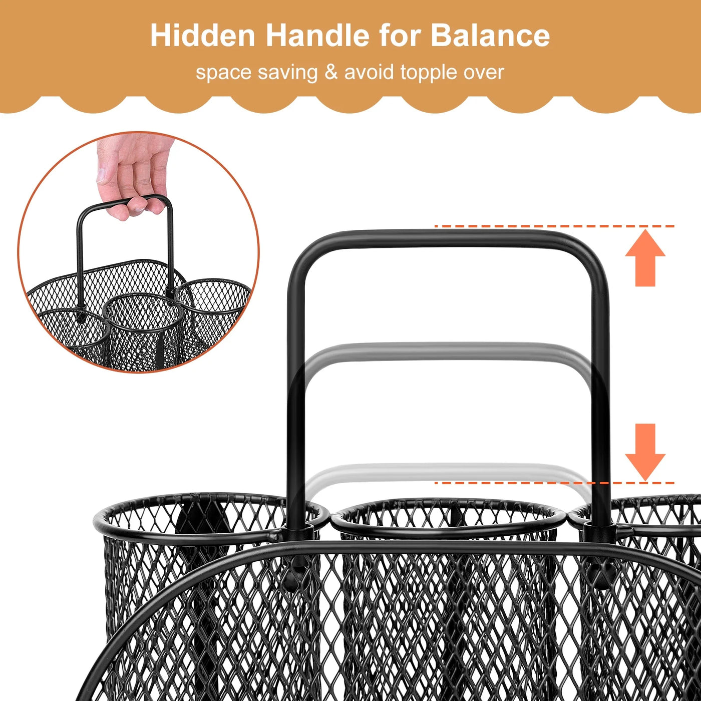 Caddy Silverware Holder, 4 Compartment Metal Mesh Cutlery Fork Spoon Napkin Plate Organizer Flatware Storage Basket Party Kitchen Countertop Buffet