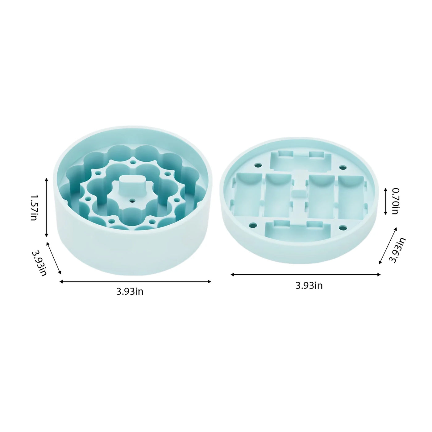 2-Piece Silicone Vial Storage Insert Set, Anti-tilt Organizer for 3ml Small Containers, Custom-fit Multi-hole and Four-slot Holder