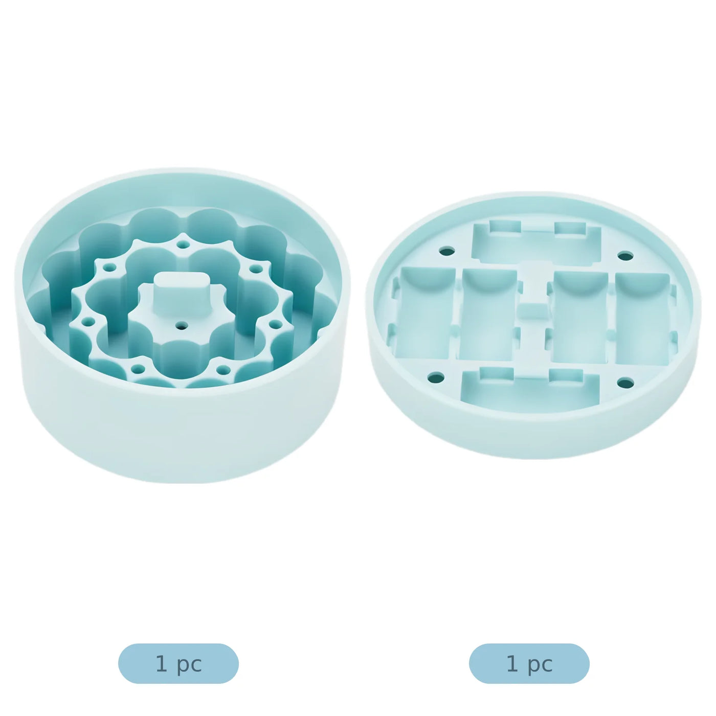2-Piece Silicone Vial Storage Insert Set, Anti-tilt Organizer for 3ml Small Containers, Custom-fit Multi-hole and Four-slot Holder
