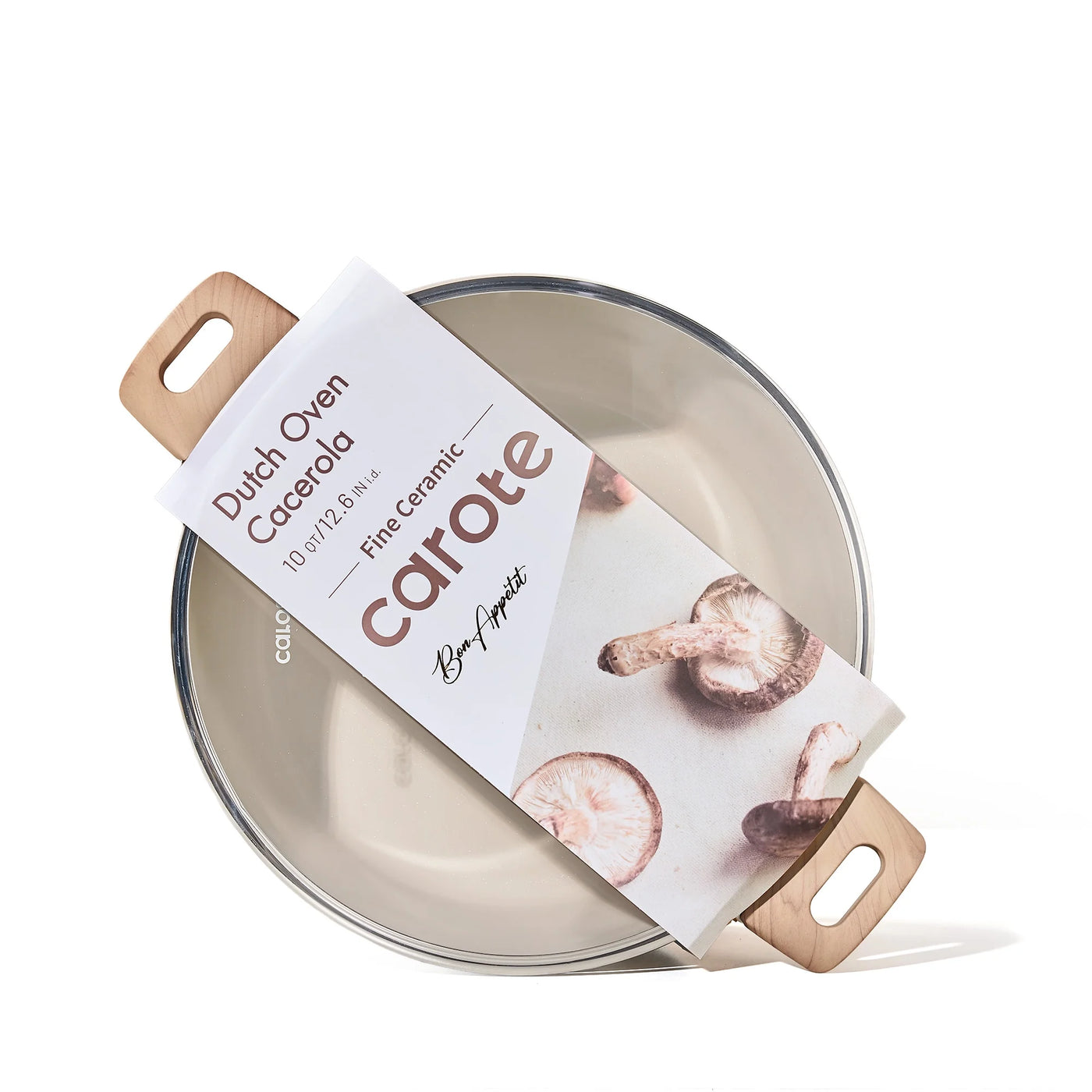 Nonstick Ceramic Nonstick Dutch Oven, Non Toxic Stockpot with Lid, Easy to Clean, All Stoves Compatible, 10QT, Taupe