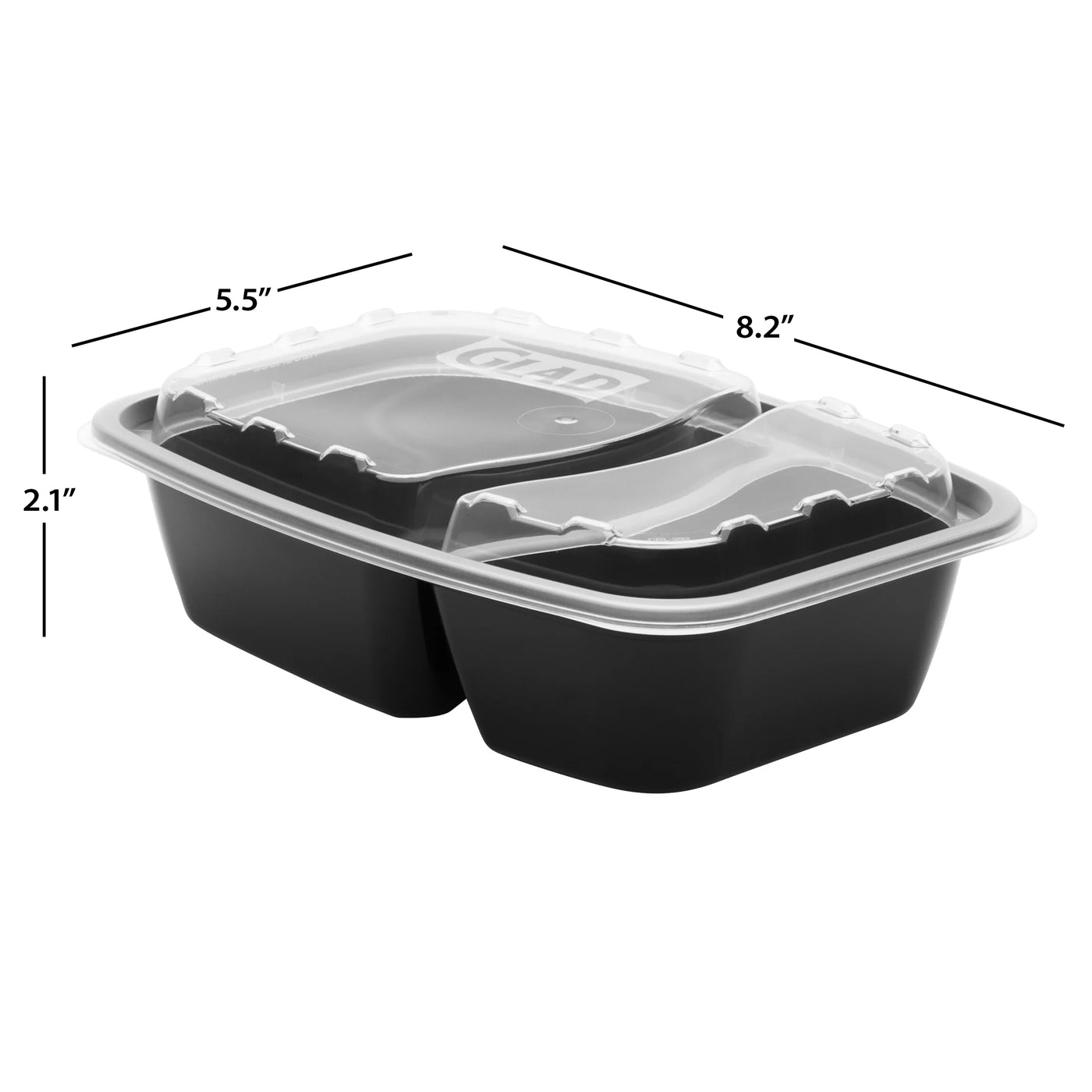 Food Storage Containers, 28oz 2 Compartment, 40-Piece, for Pantry Organization, Meal Prep and Dry Food Storage