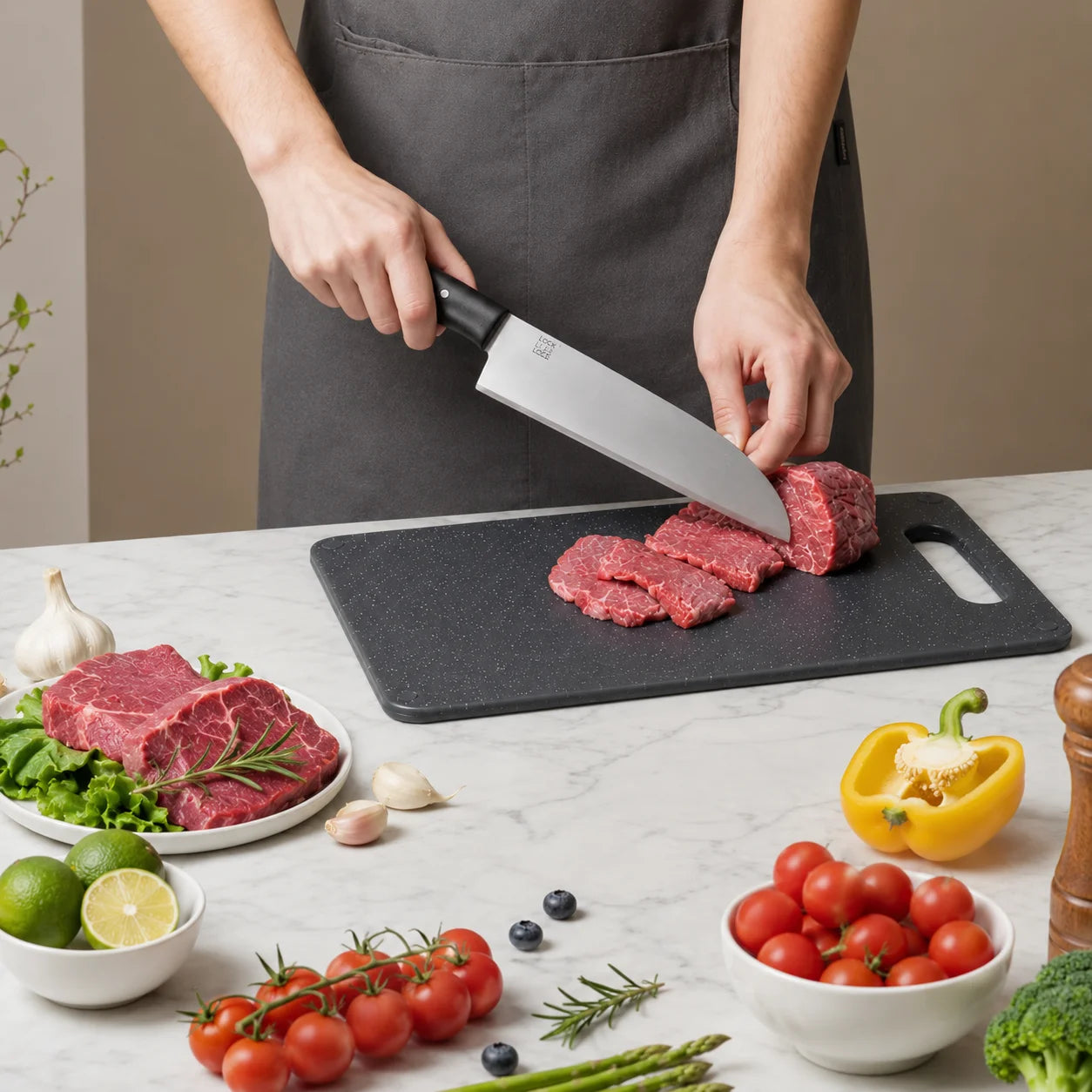 Large Cutting Boards, 3-Piece Plastic Cutting Boards for Kitchen, Thickened Chopping Boards, Dishwasher Safe, Heavy-duty Prep Boards for Meat, Veggies