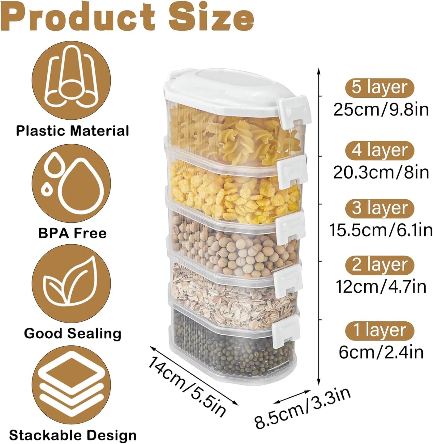 10-Piece Food Storage Containers, Fridge Organisers Stackable with Lids BPA Free, Pantry Plastic Food Containers Leak Proof