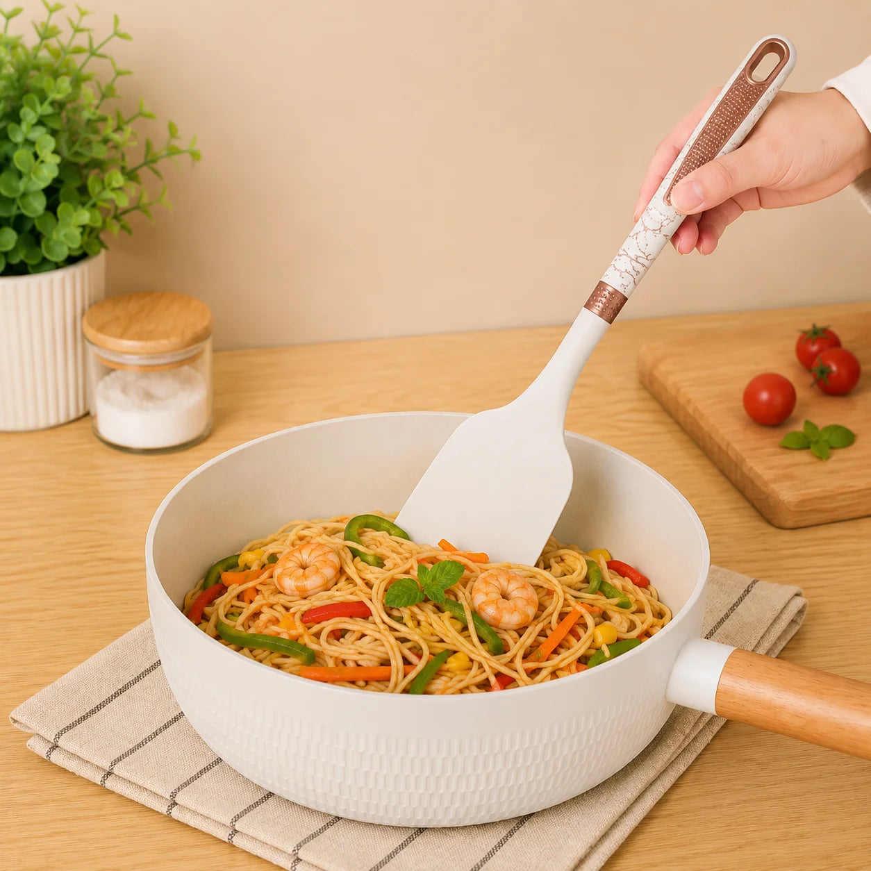 Cooking Utensils Set, 12-Piece Kitchen Silicone Utensils Set, Heat Resistant, Food Grade Utensil Sets with Handle
