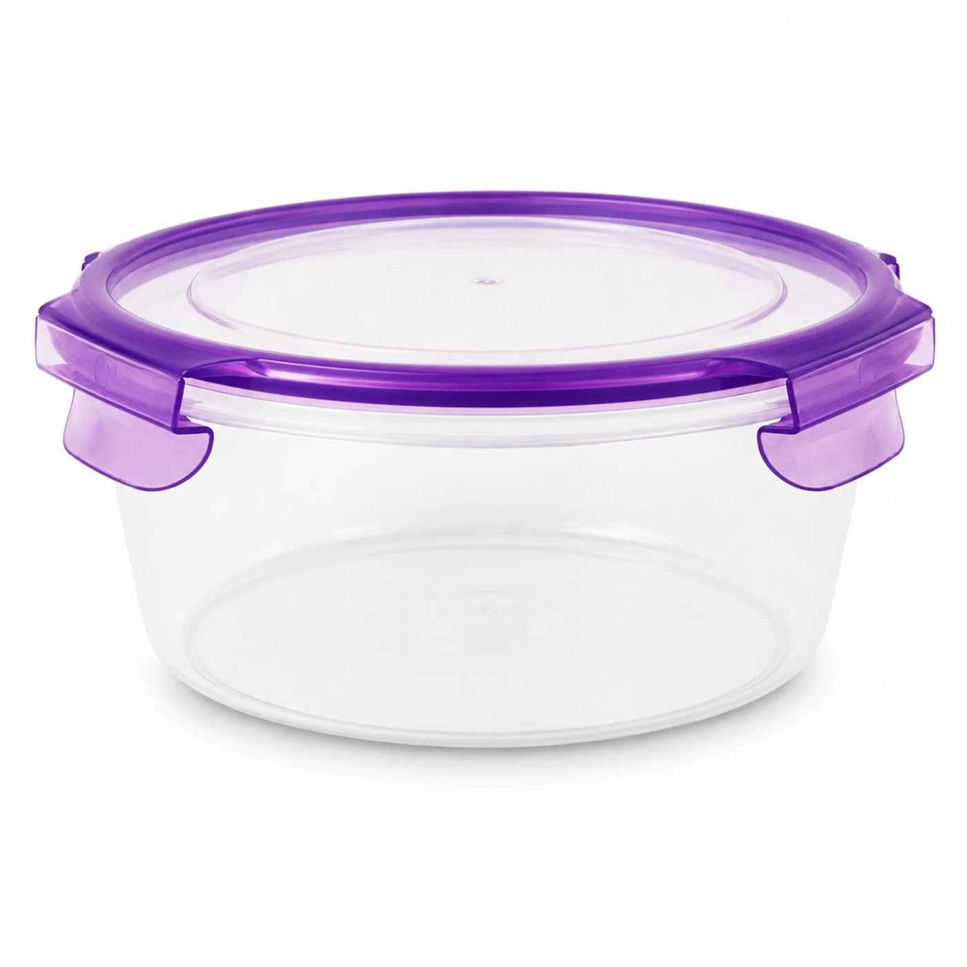 Round Food Storage Container with Purple Locking Lid, 51 Oz Capacity BPA-FREE Reusable Meal Prep Bowl