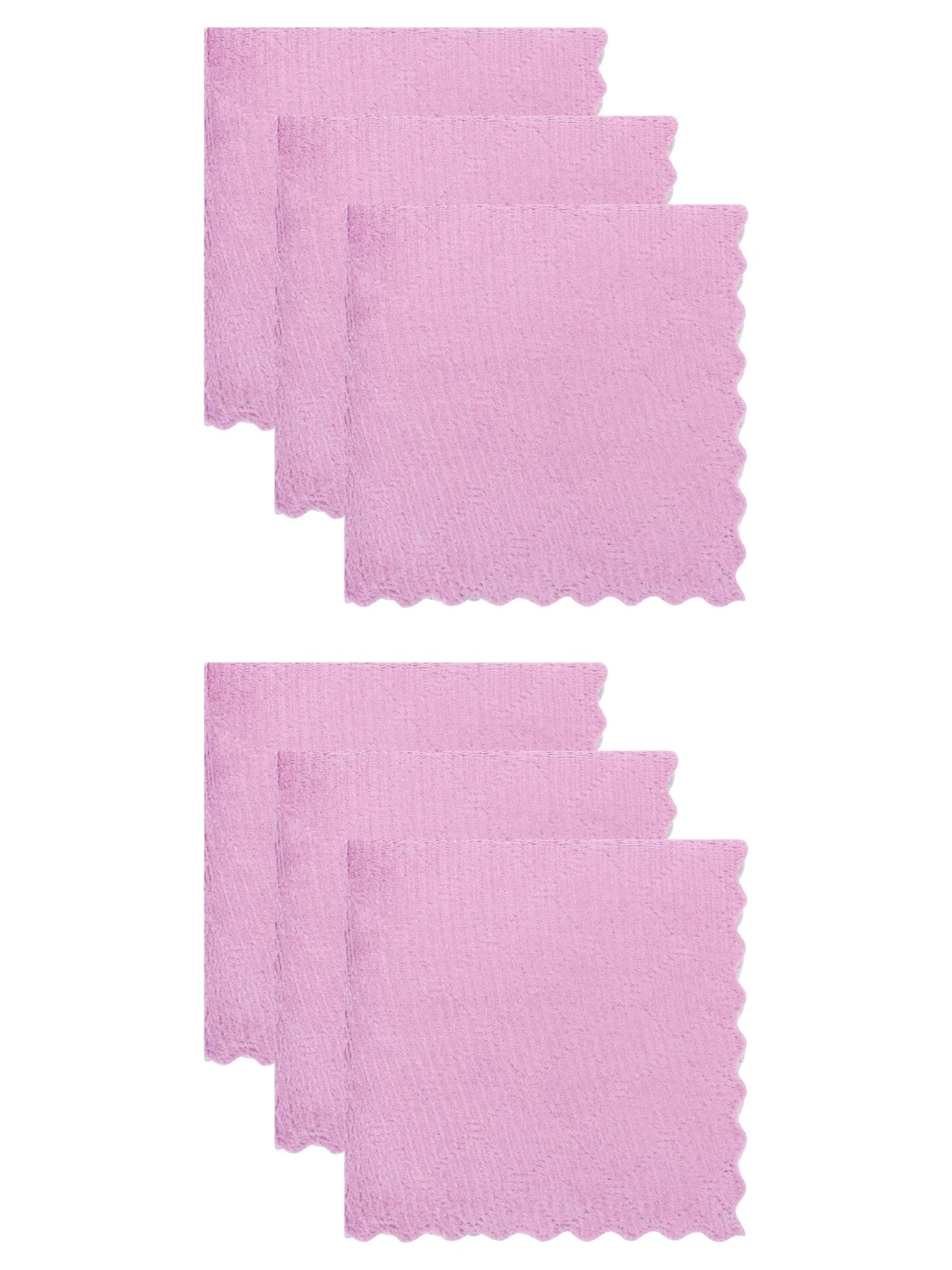 6-Pack Absorbent Cleaning Towels Purple Grey 10"x10", for Drying Dishes, Wiping Counters and Everyday Kitchen Cleaning