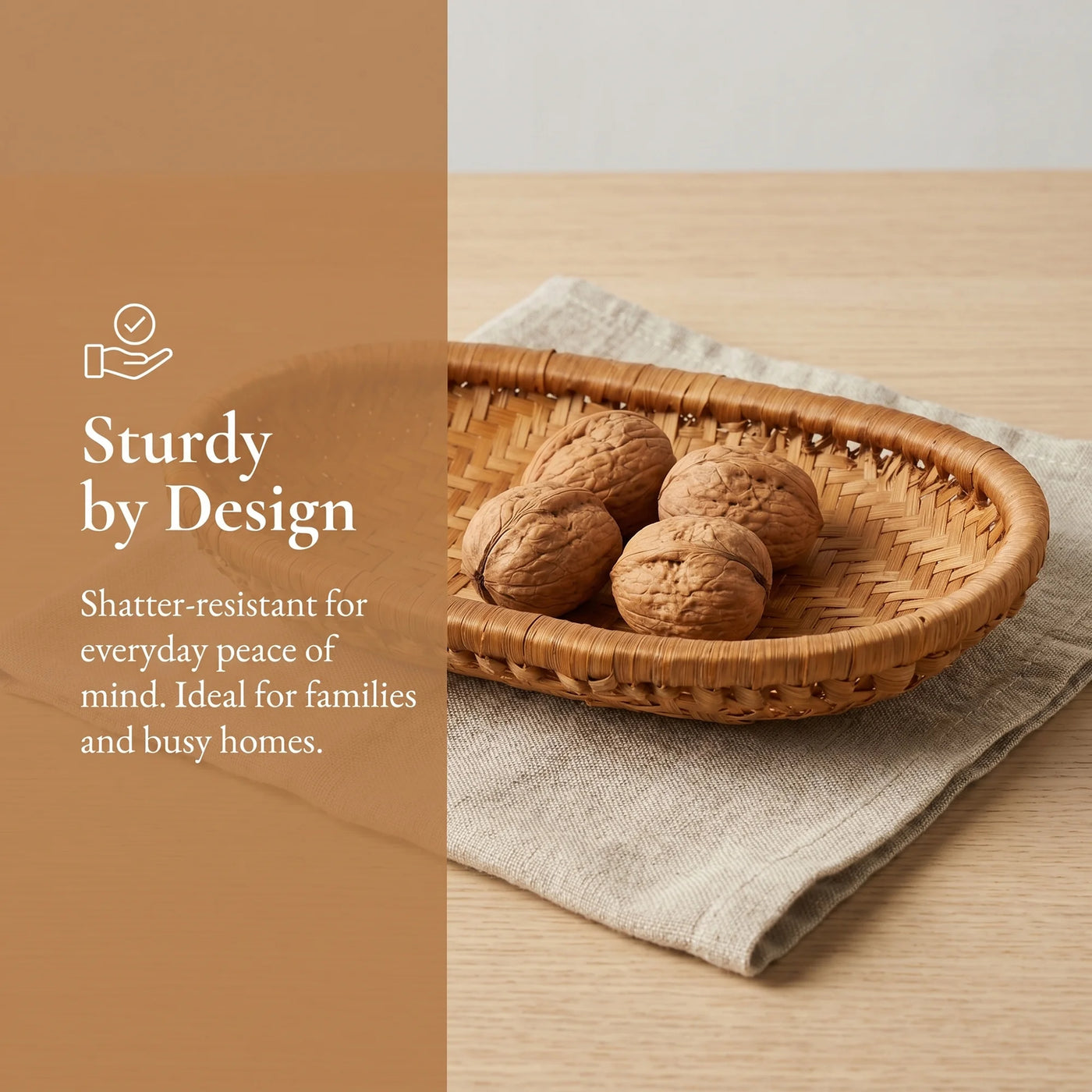 Rattan Serving Tray Woven Rectangular Bamboo Basket Brown 9.8*6.3*1.6inch, for Everyday Home Kitchen Cooking, Storage and Organization
