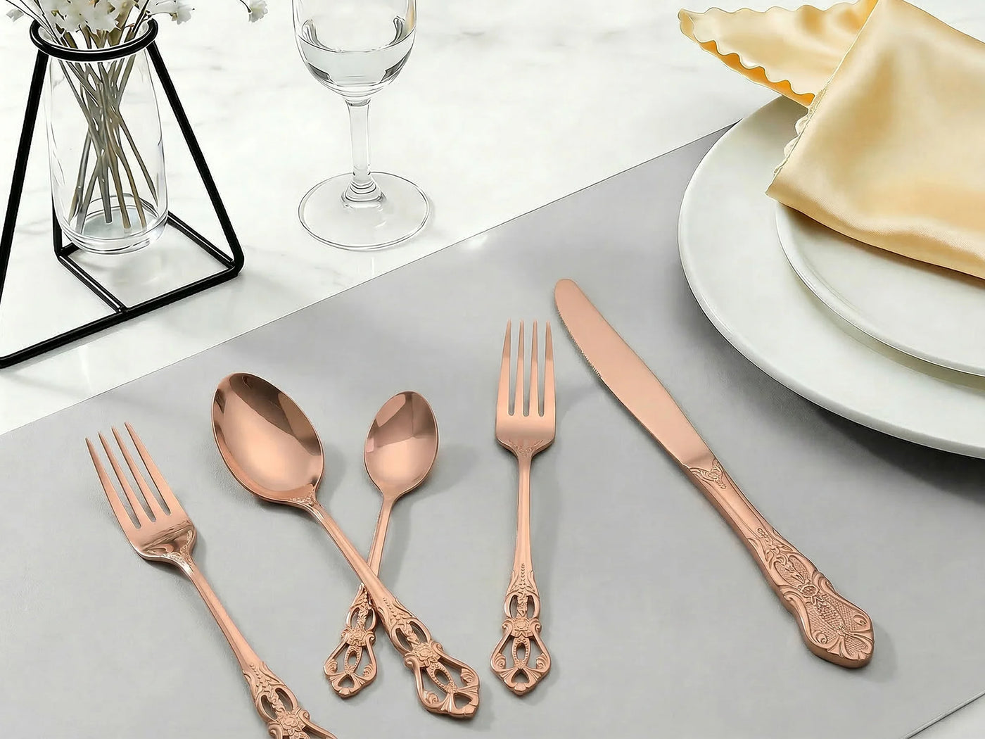 30-Piece Silverware Stainless Steel Flatware Set with Openwork Gold1, for Everyday Home Kitchen Cooking, Storage and Organization