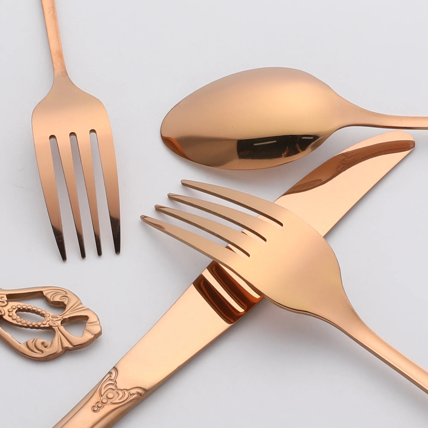 30-Piece Silverware Stainless Steel Flatware Set with Openwork Gold1, for Everyday Home Kitchen Cooking, Storage and Organization