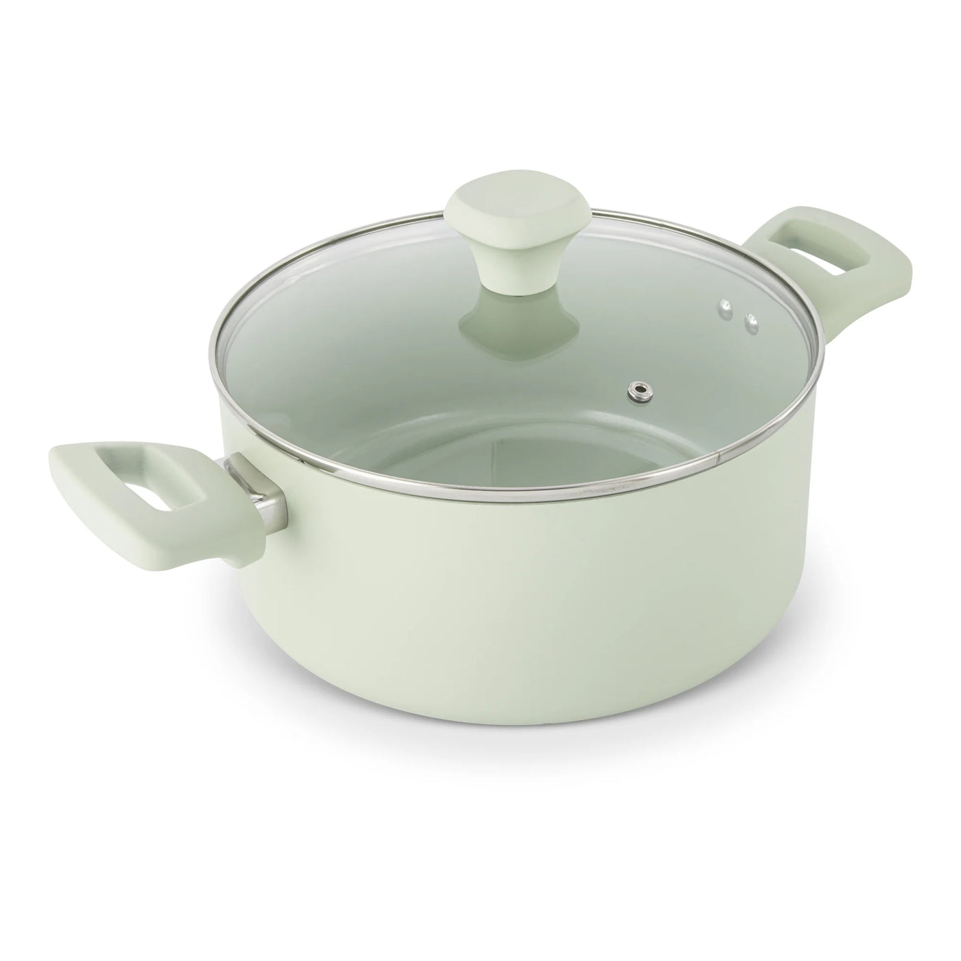 Elements By 5 QT Ceramic Nonstick Dutch Oven, Green, for Everyday Home Kitchen Cooking, Storage and Organization