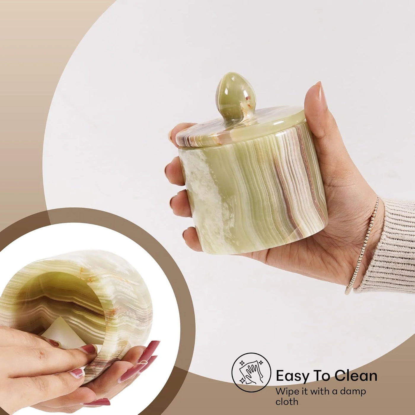 Marble Salt Cellar with Lid 4 Inch Green Handmade Set of 2 Seasoning Jars with Tray, Ideal Table Salt Container Salt Dish and Sugar Bowl for Kitchen