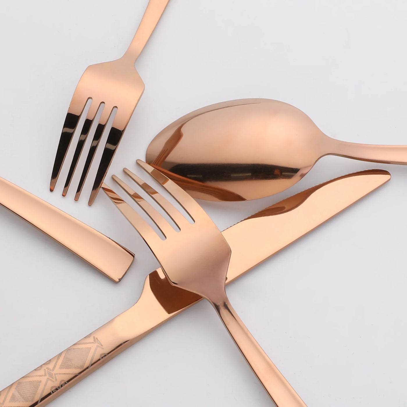 20-Piece Stainless Steel Flatware Set for 4 Vintage Cutlery Rose Gold, for Everyday Home Kitchen Cooking, Storage and Organization