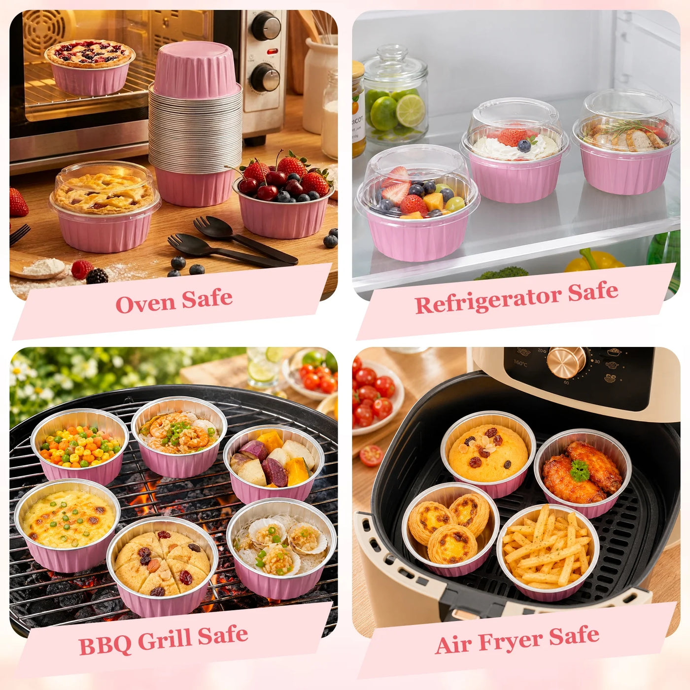 5 Oz Mini Cake Pans with Lids, Aluminum Foil Cake Cups, Pie Pans Muffin Tins Cupcake for Party Wedding Birthday