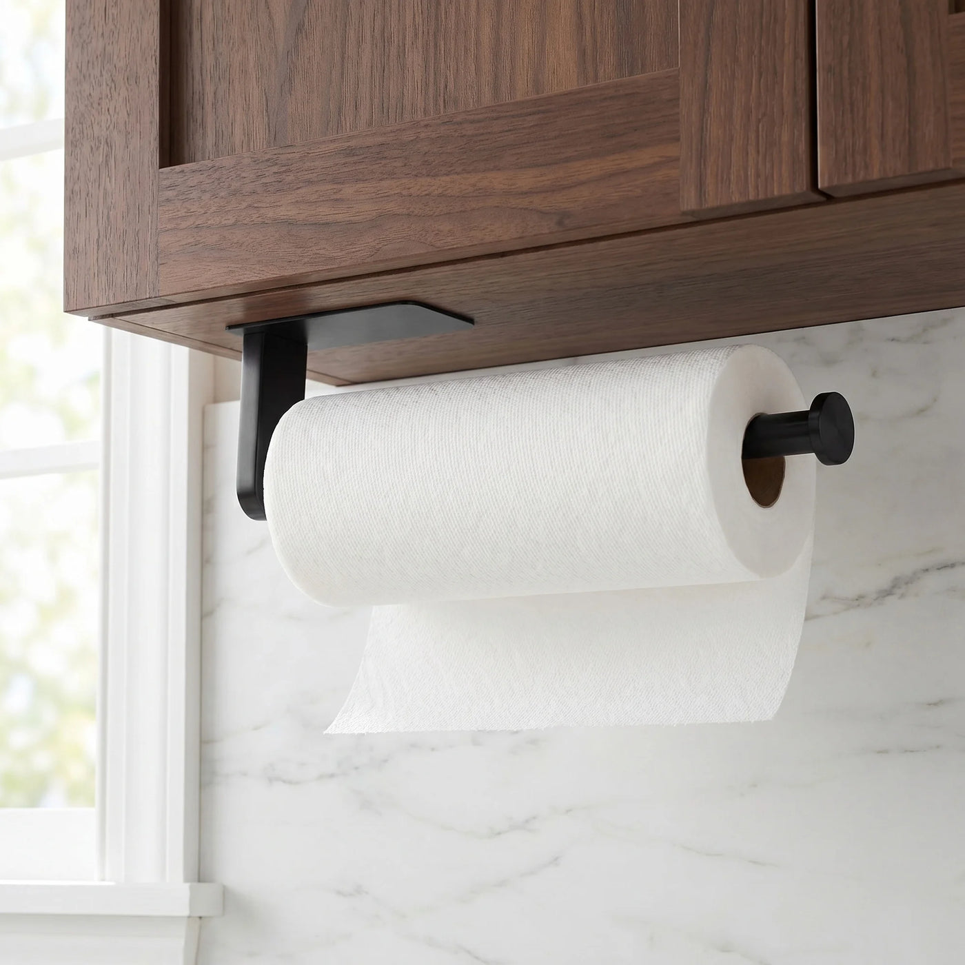 Wall Mount Metal Rustproof Kitchen Towel Rack Black A 10.6x3.1inch, for Drying Dishes, Wiping Counters and Everyday Kitchen Cleaning