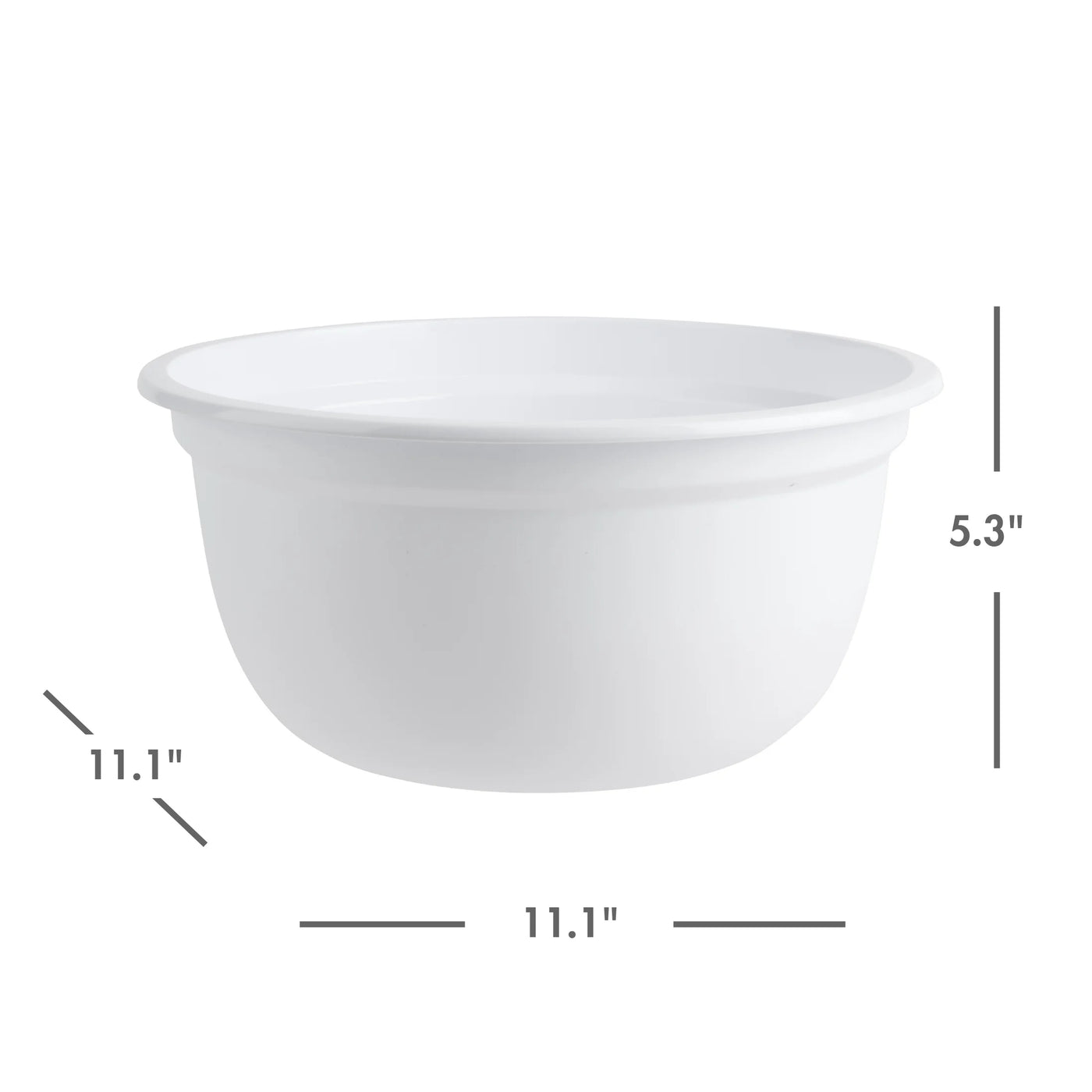 6-Quart Mixing Bowl, Durable, Lightweight, and Versatile Kitchen Essential, White, for Everyday Home Kitchen Cooking, Storage and Organization