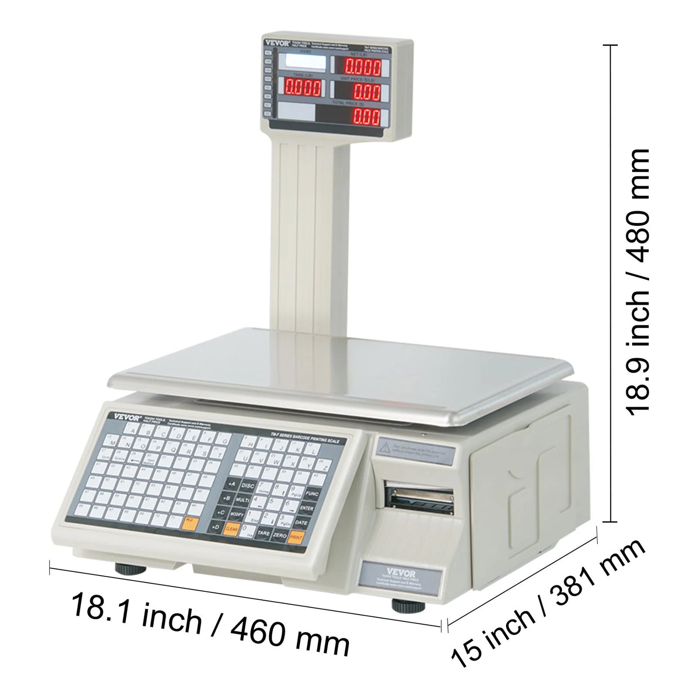 Electronic Price Computing Scale, 66 Lb Digital Deli Weight Scales, LCD and LED Digital Commercial Food Fruit Meat Produce Counting Weight