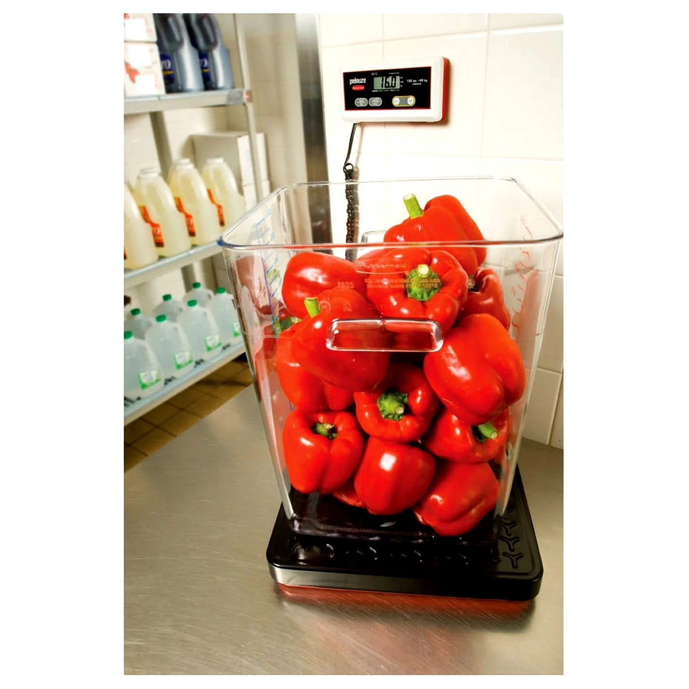 150 Lb Remote LCD Shock-resistant Black Bench Scale, for Accurate Kitchen, Food and Portion Weighing
