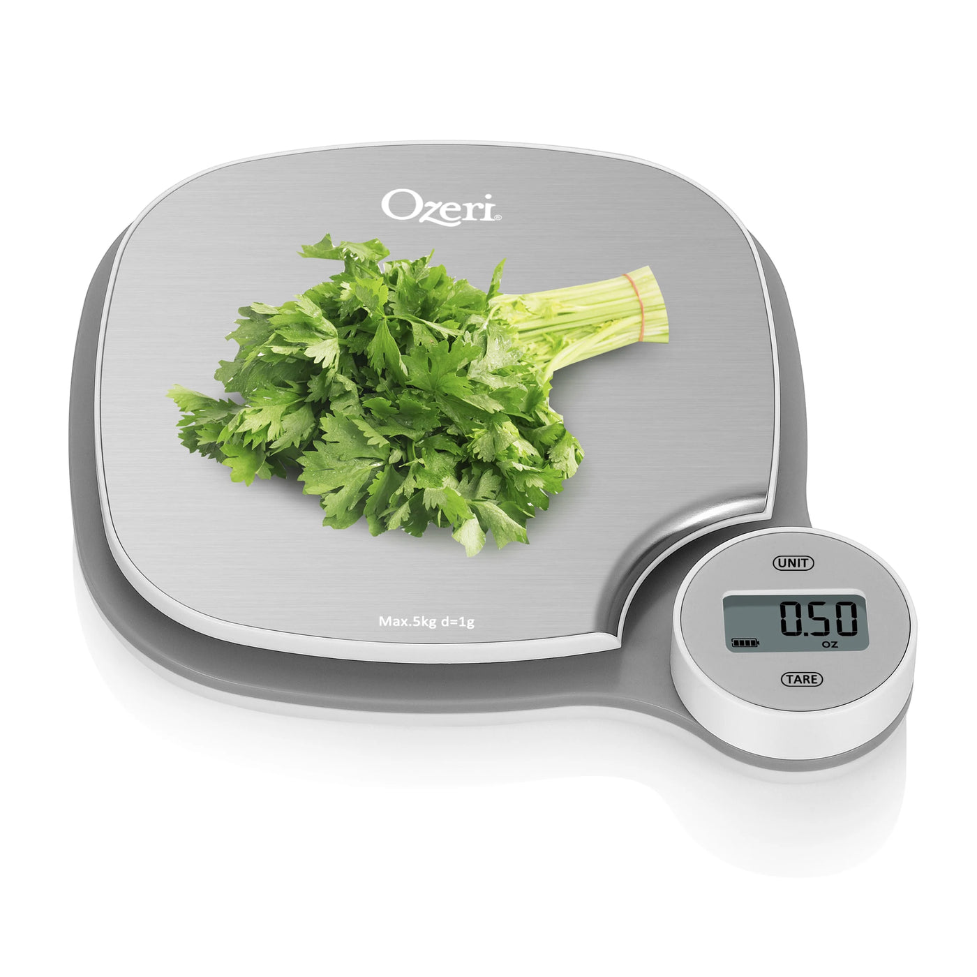 Kitchen Scale in Stainless Steel, with Battery-free Kinetic Charging Technology, for Accurate Kitchen, Food and Portion Weighing