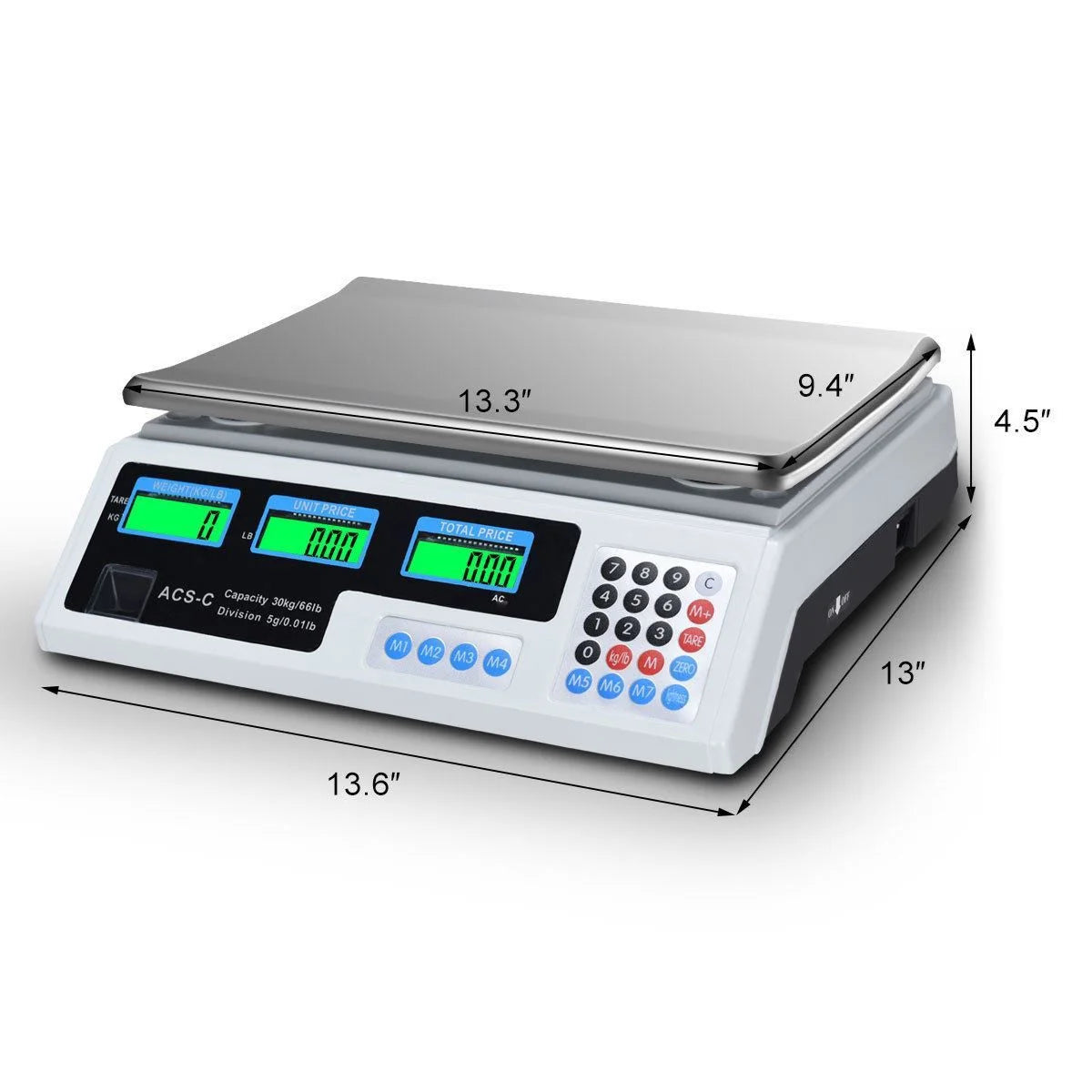 66 Lbs Weight Scale Digital Food Scales Count Scale, White and Black, for Accurate Kitchen, Food and Portion Weighing