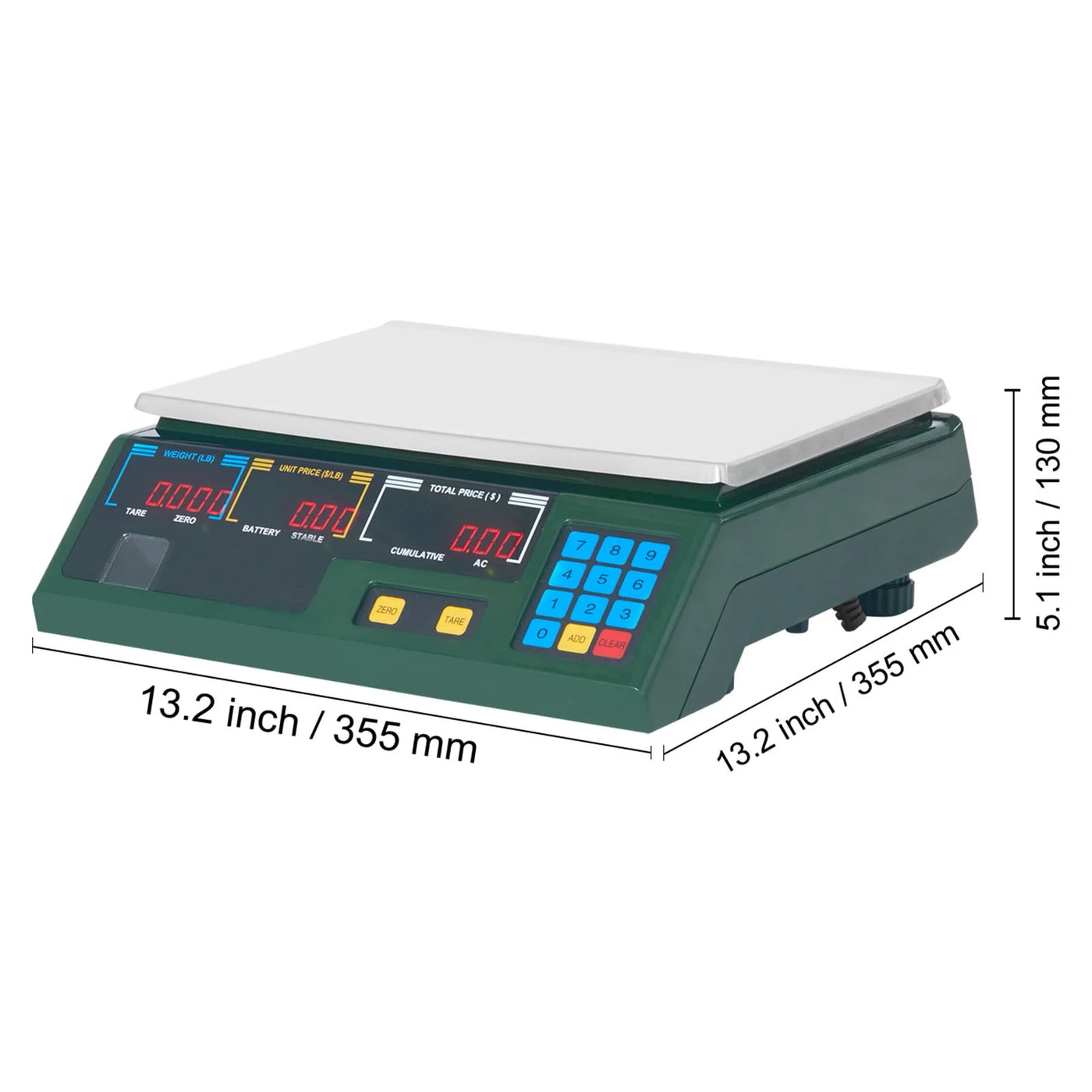 Kffkff 66Lbs 30KG Electronic Price Computing Scale Commercial Food Meat Weighting, for Accurate Kitchen, Food and Portion Weighing