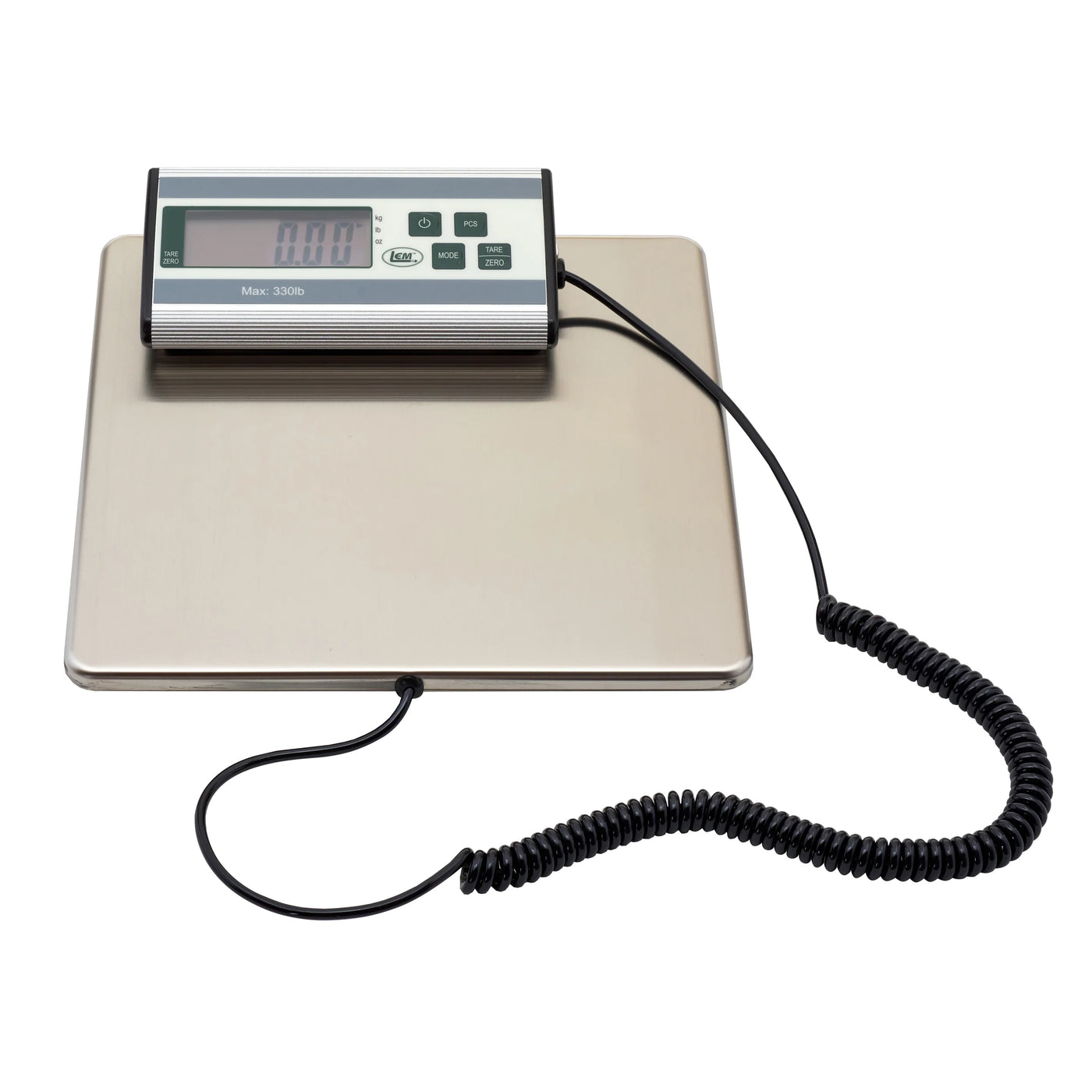 Lem Products 330 Lb Stainless Steel Digital Scale with LCD Display, for Accurate Kitchen, Food and Portion Weighing