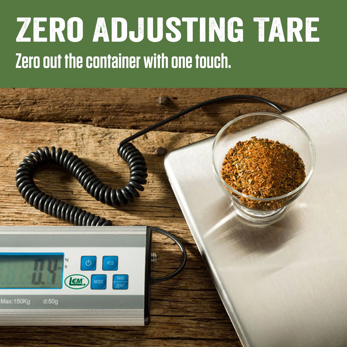 Lem Products 330 Lb Stainless Steel Digital Scale with LCD Display, for Accurate Kitchen, Food and Portion Weighing