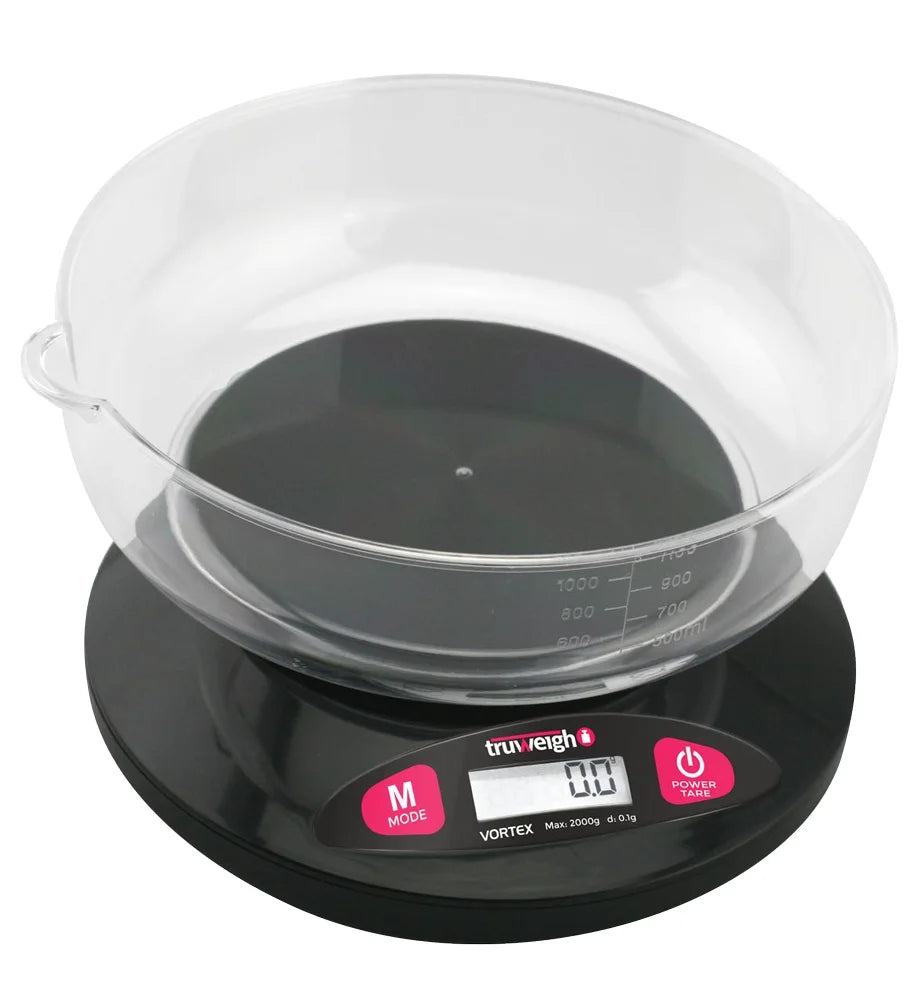 Digital Bowl Scale, 2000g X 0.1g / Black, for Accurate Kitchen, Food and Portion Weighing, Durable Design for Daily Home Use