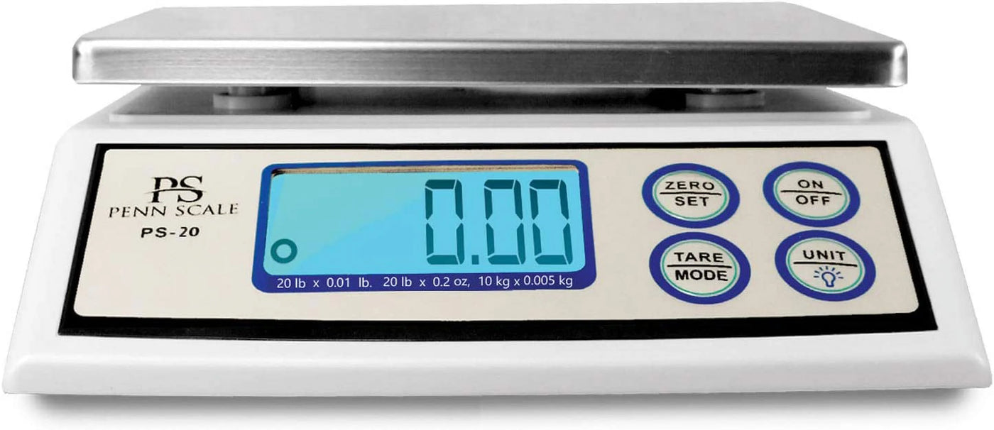 Penn Scale Ps-20 Lb. Portion Scale, for Accurate Kitchen, Food and Portion Weighing, Durable Design for Daily Home Use