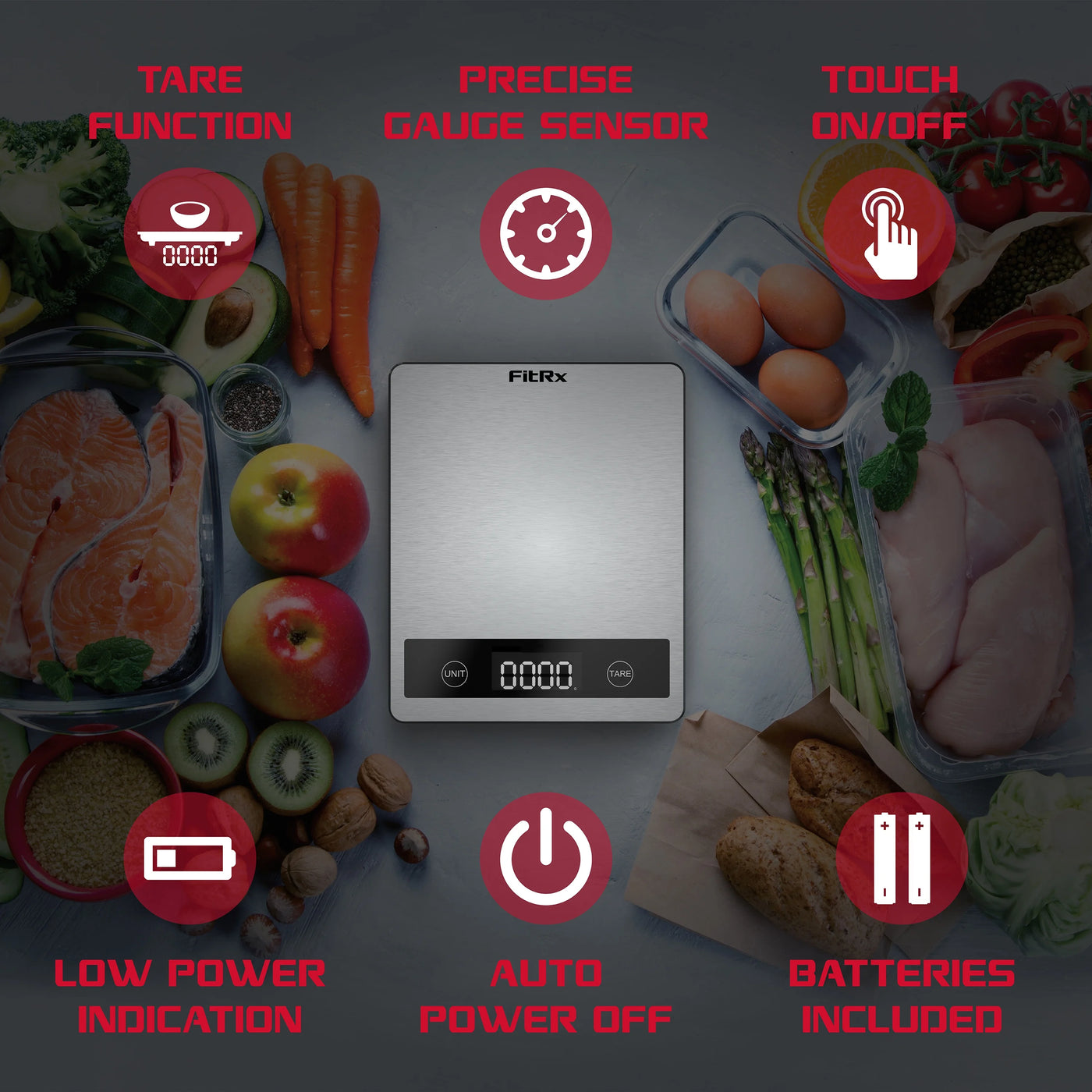 Precision Food Scale, Stainless Steel Digital Kitchen Scale, Up to 11lb, for Accurate Kitchen, Food and Portion Weighing