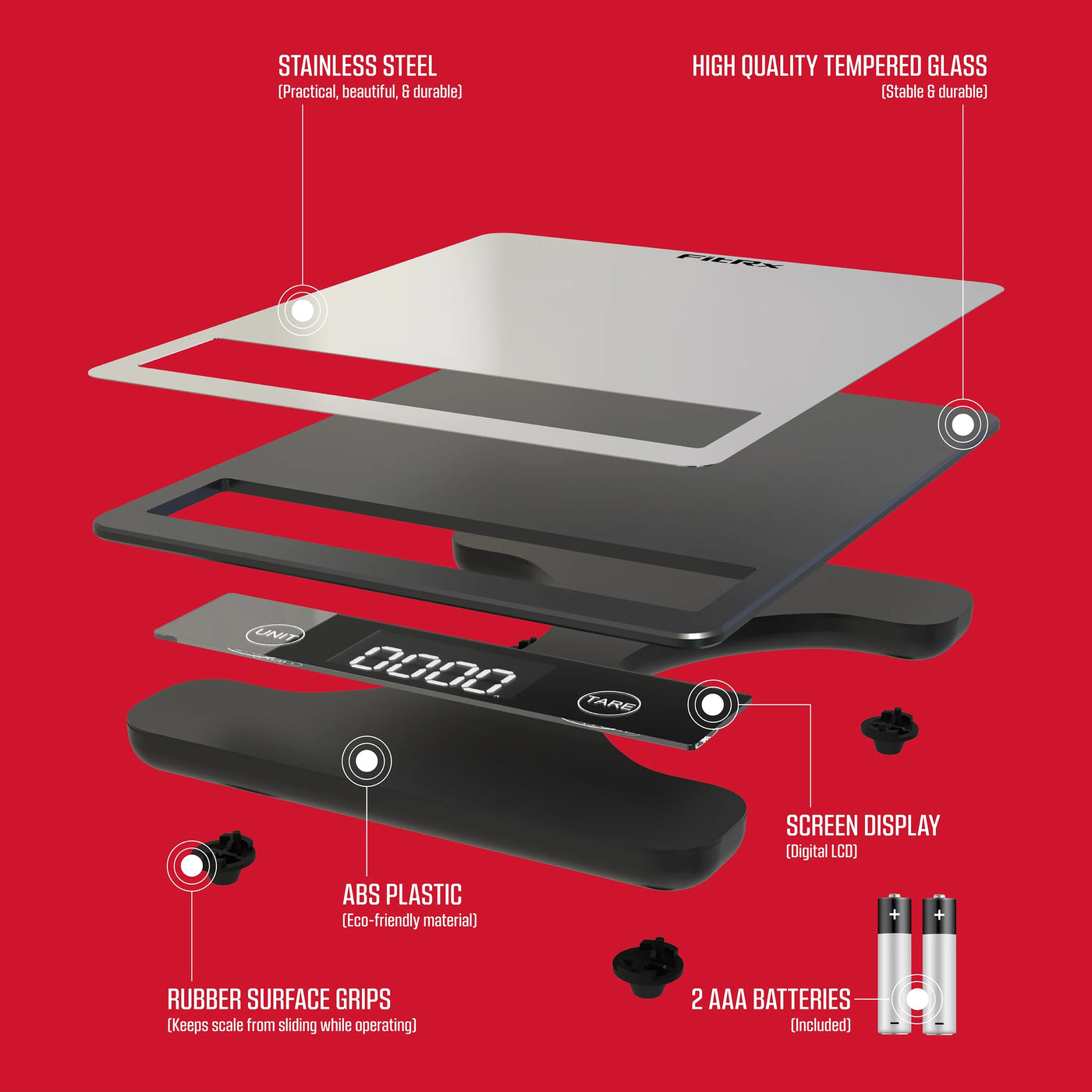 Precision Food Scale, Stainless Steel Digital Kitchen Scale, Up to 11lb, for Accurate Kitchen, Food and Portion Weighing