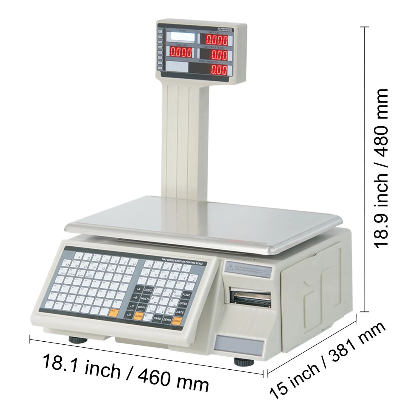 Kffkff Electronic Cost Calculation Scale, 66 Lb Digital Grocer Weighing Scales, LCD and LED Digital Commercial Food, Fruit