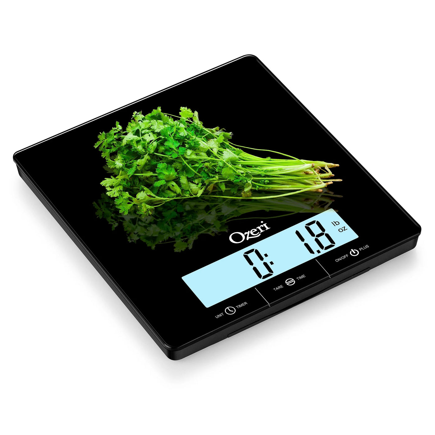 Touch Iii 22 Lbs (10 Kg) Kitchen Scale in Tempered Glass, with Clock, Temperature and Humidity Gauge