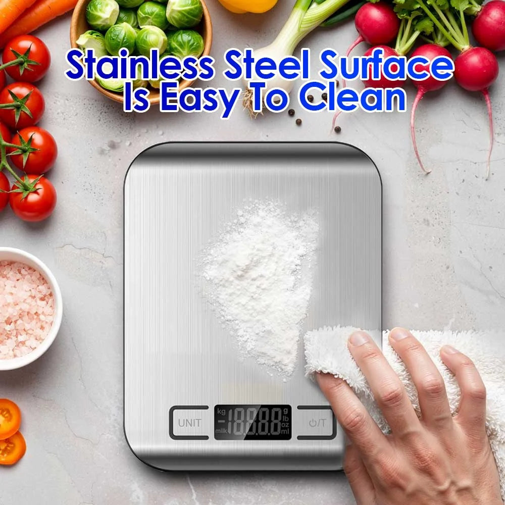 Digital Food Scale 22lb 0.1g High Precision Kitchen Scale with Tare Function, 5 Unit Conversion, LCD Display, Stainless Steel for Cooking Baking