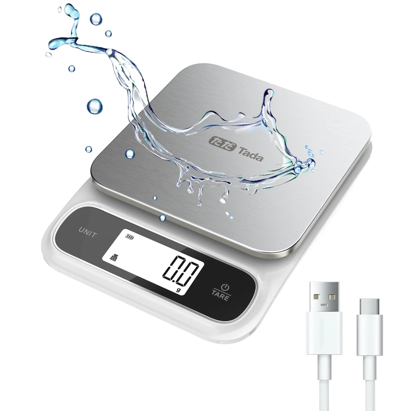 11lb Food Kitchen Digital Scale with 0.01oz/0.1g Precision Ipx6 Waterproof, Type-c Charging, Ounces and Grams for Weight Loss, Cooking, Baking